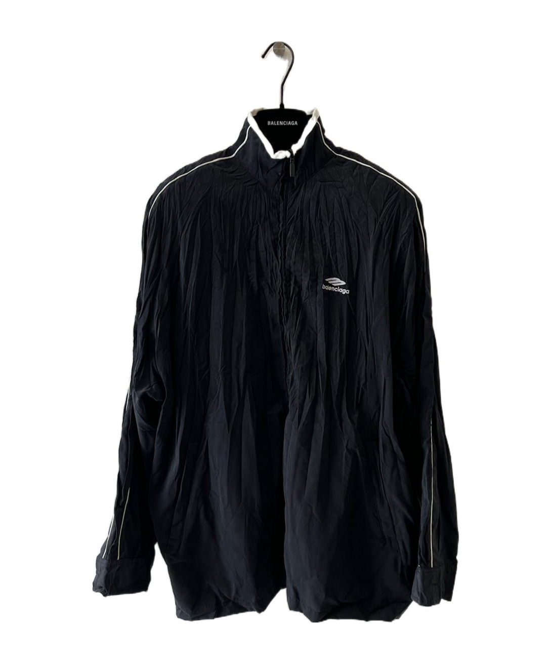 Balenciaga Stand Collar Sports Jacket In Black