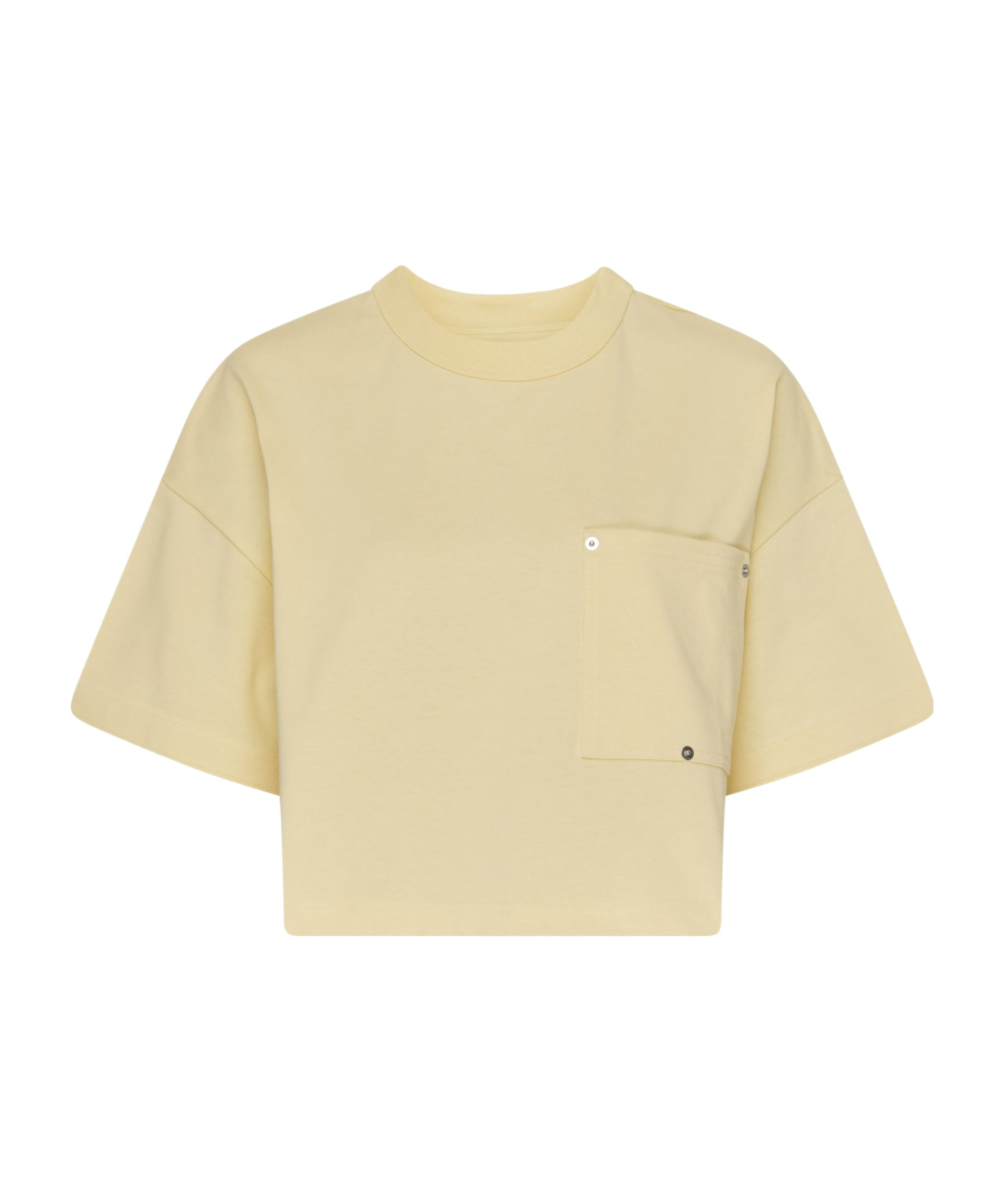 Bottega Veneta Decorative-stitching Cropped T-shirt In Nude