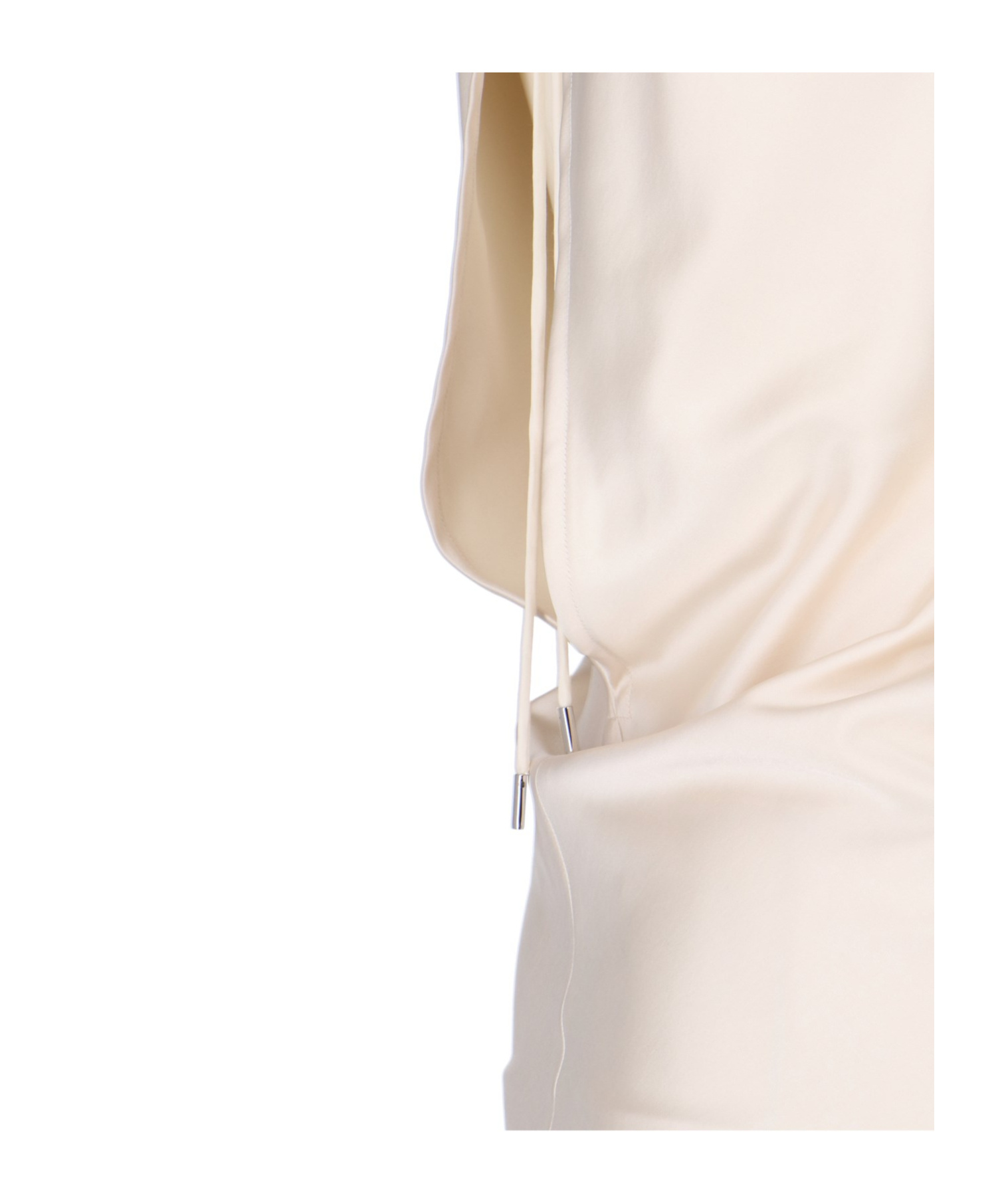 Shop Attico The Ruched Neck Drawstring Midi Dress In White