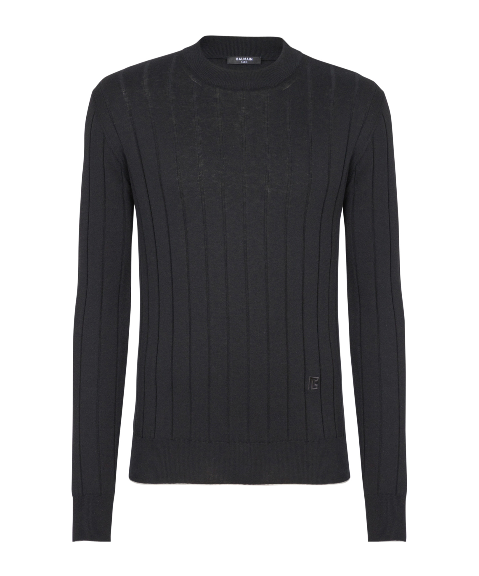 Balmain Classic Crew Neck Sweater In Black