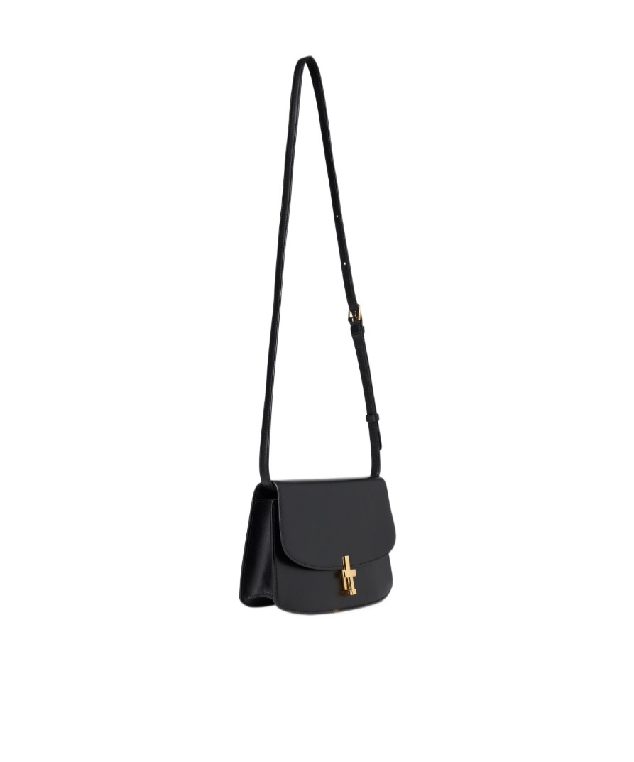The Row Sofia Leather Shoulder Bag In Black