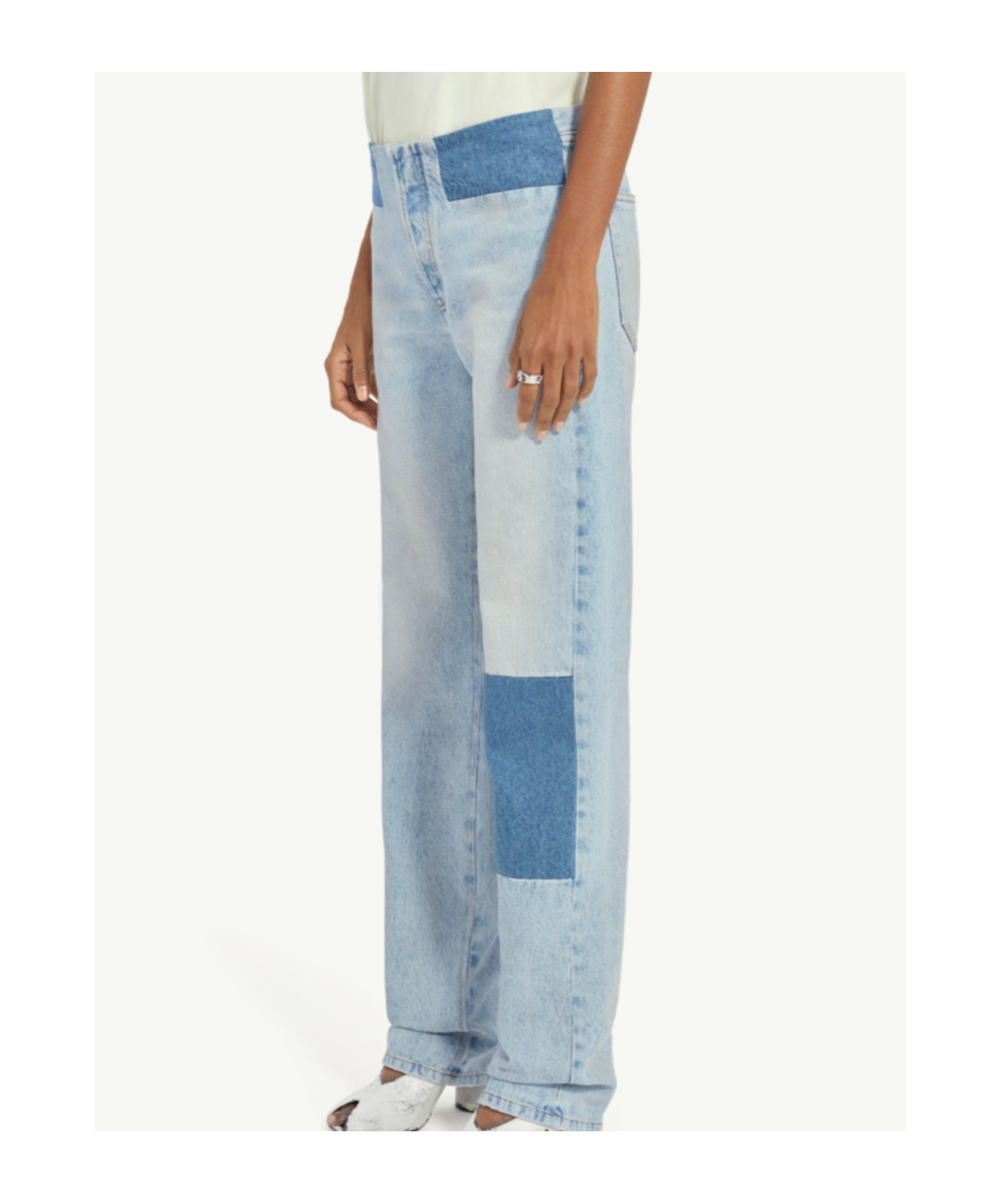 Shop Mm6 Maison Margiela Patchwork Jeans In Blue
