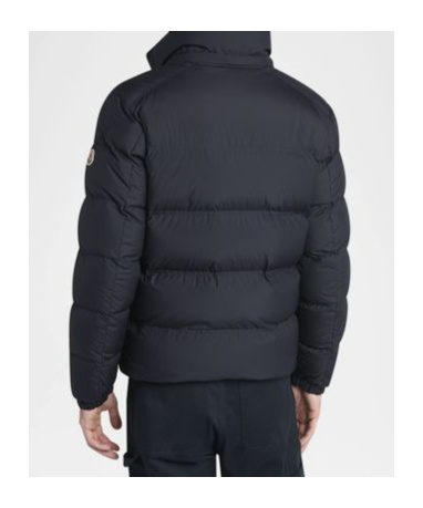 Moncler Puffer Jacket With High Collar And Quilted Design In Blue
