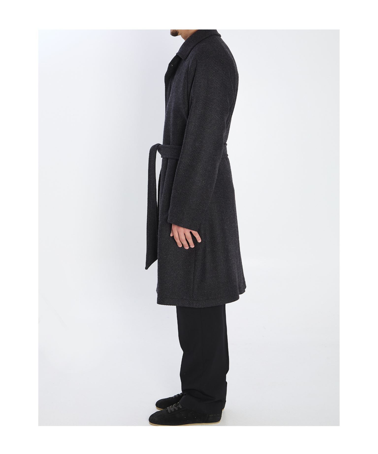 Tagliatore Midi Coat With Raglan Sleeves And Belt In Black