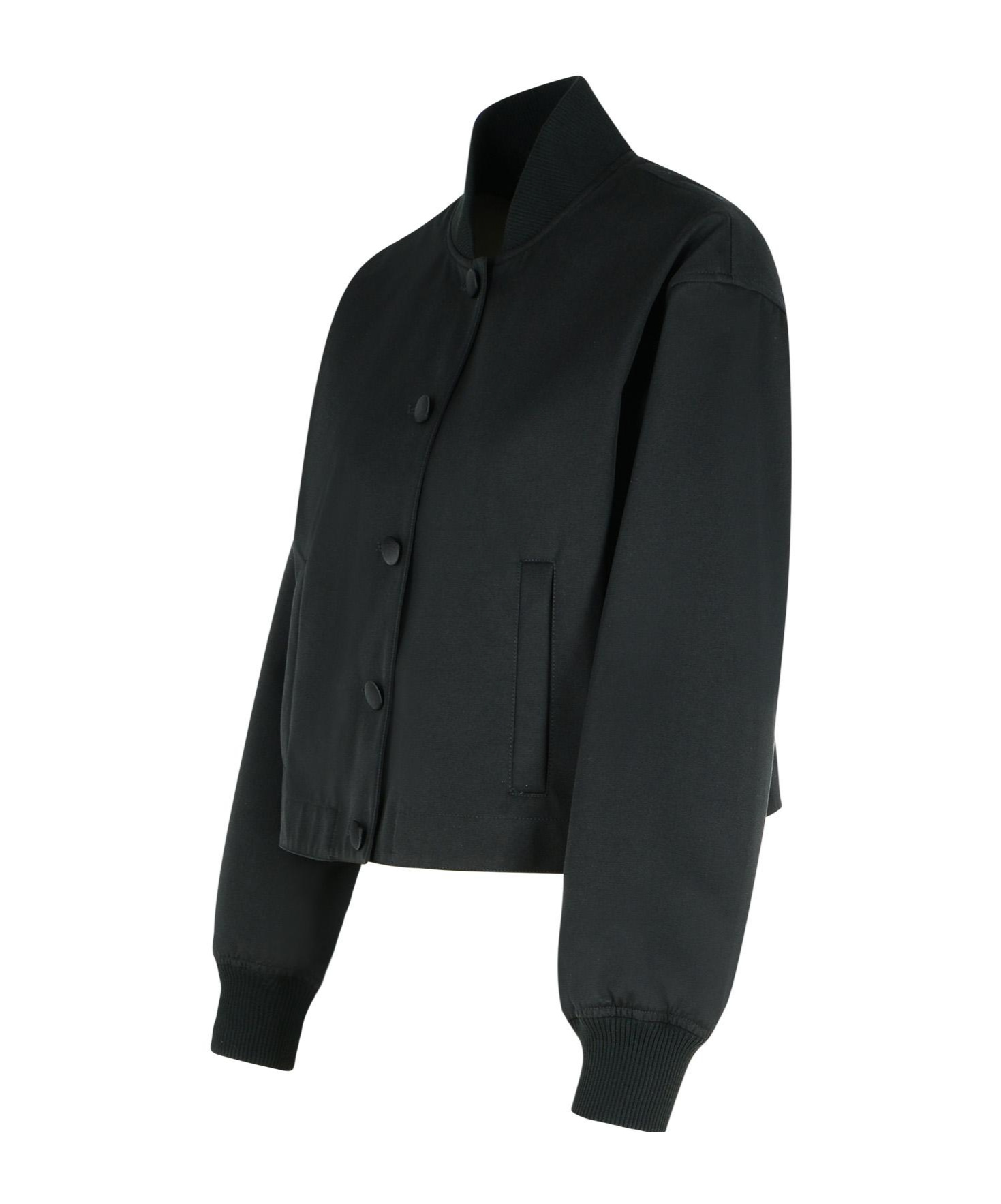Dolce & Gabbana Black Polyester Blend Bomber Jacket In Black
