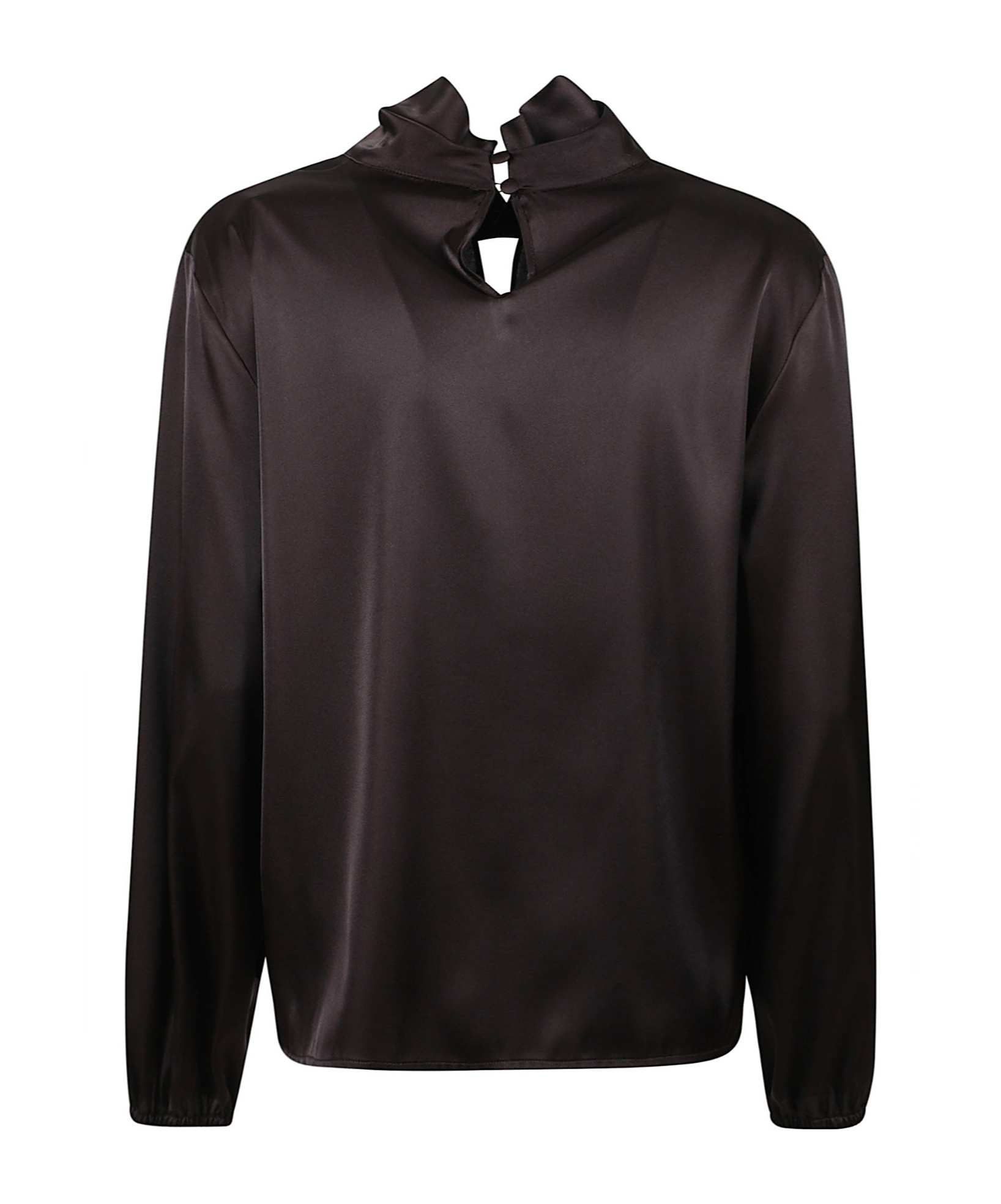 D Exterior Cutout Detail Blouse In Black