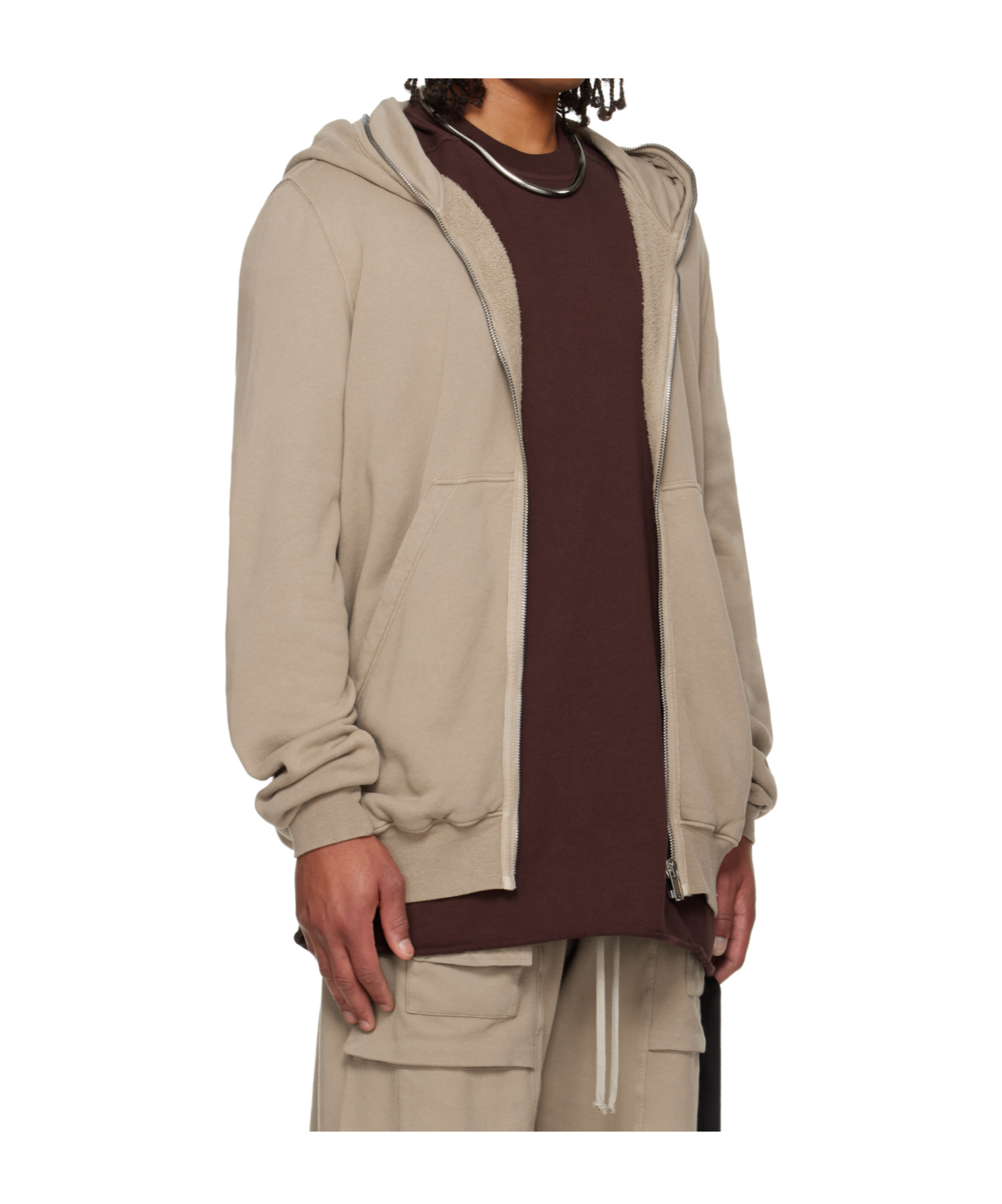 Rick Owens Drkshdw Concordians Jumbo Zip-up Hoodie In Gray