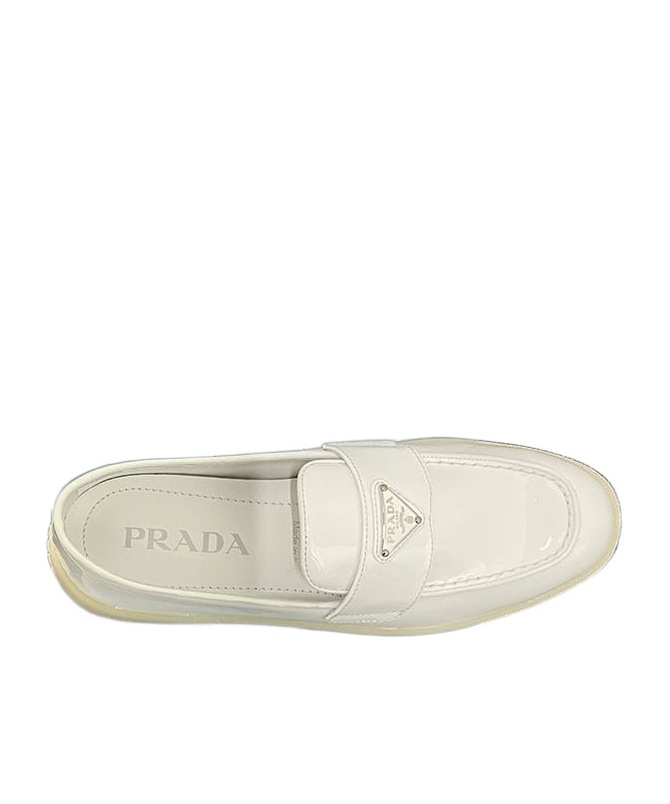 Prada Logo Loafers In White