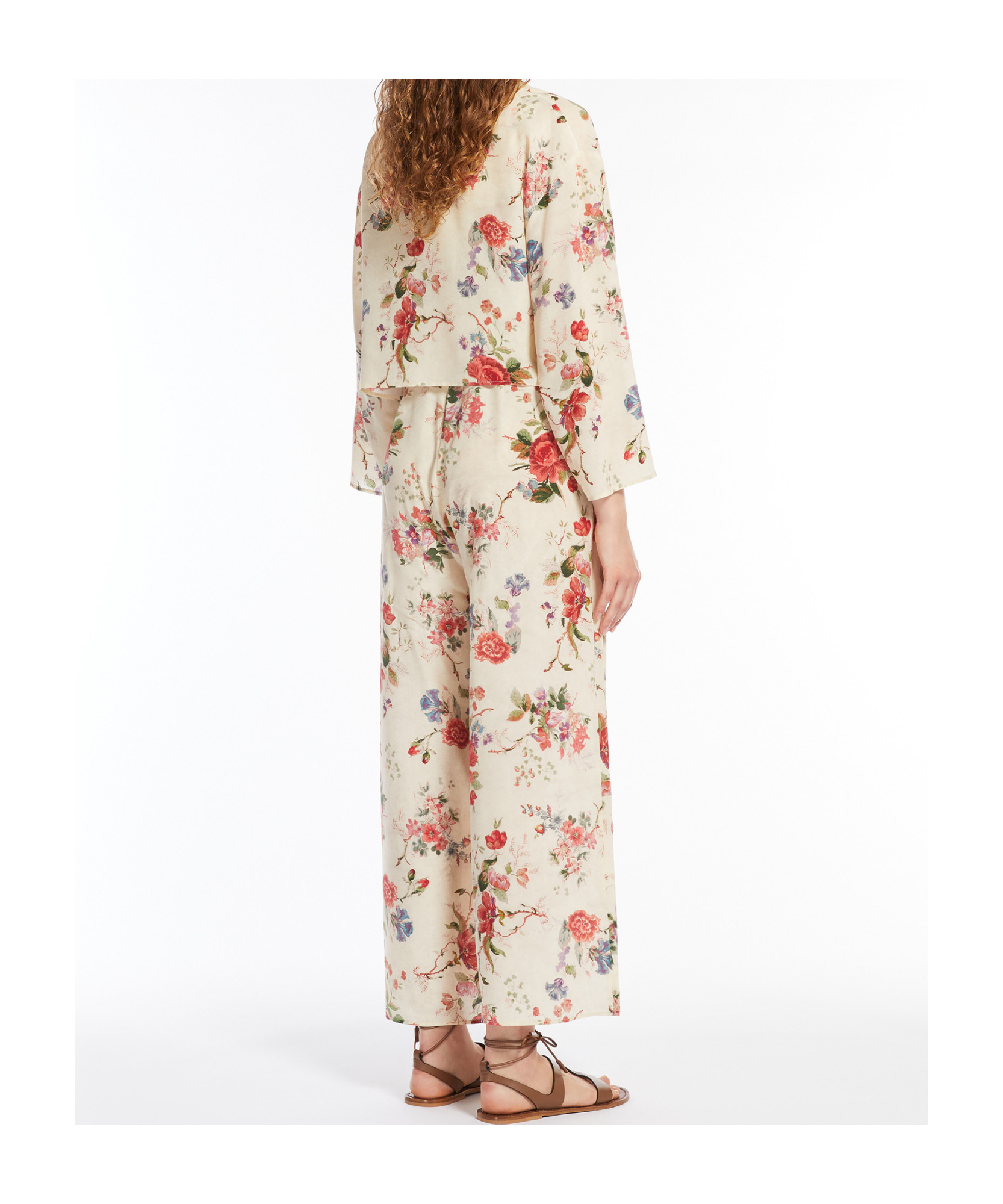 Weekend Max Mara Printed Crepe Ragusa Jumpsuit In Nude