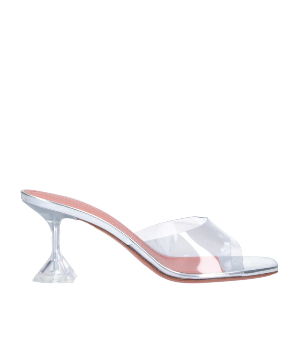 Amina Muaddi Square Heels In White