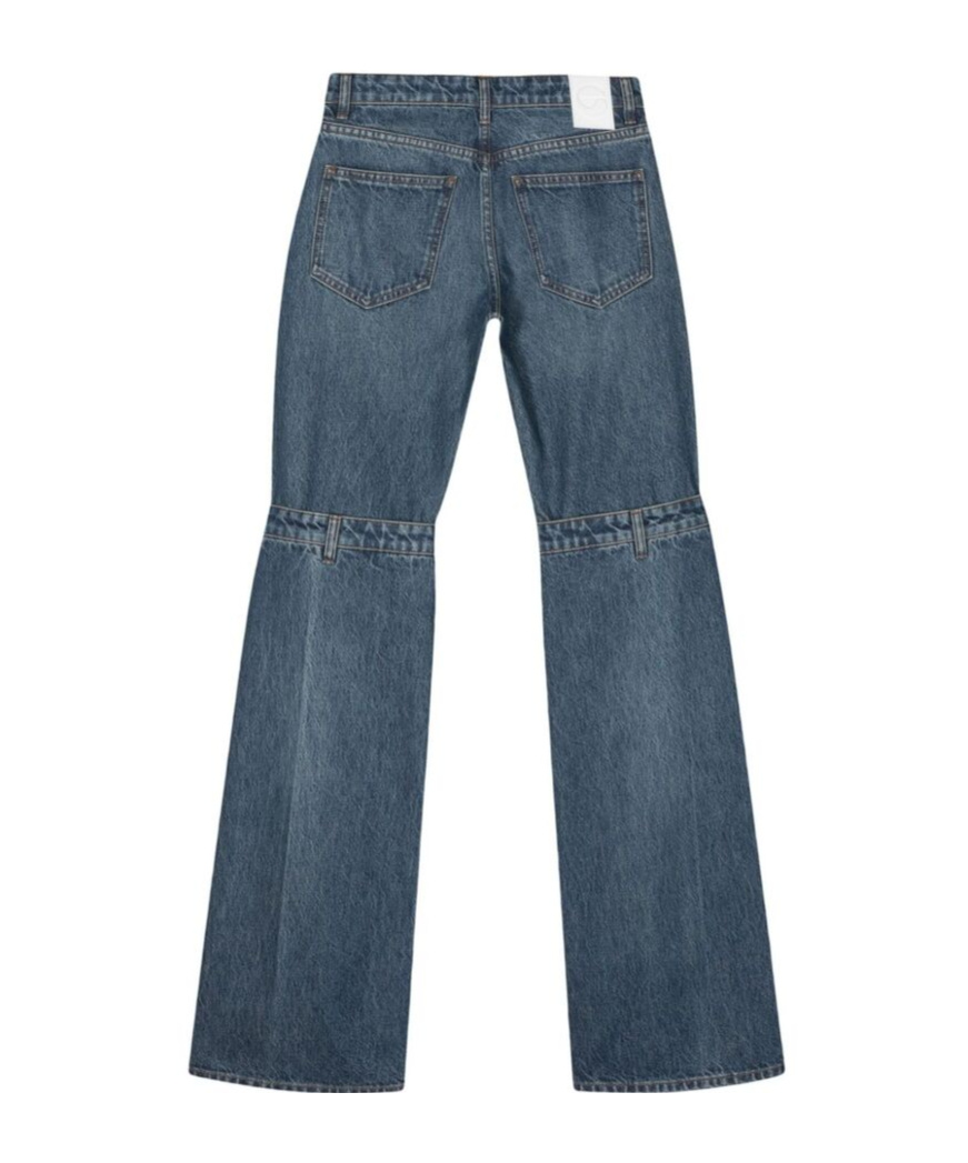 Shop Coperni Belt Ring Jeans In Blue