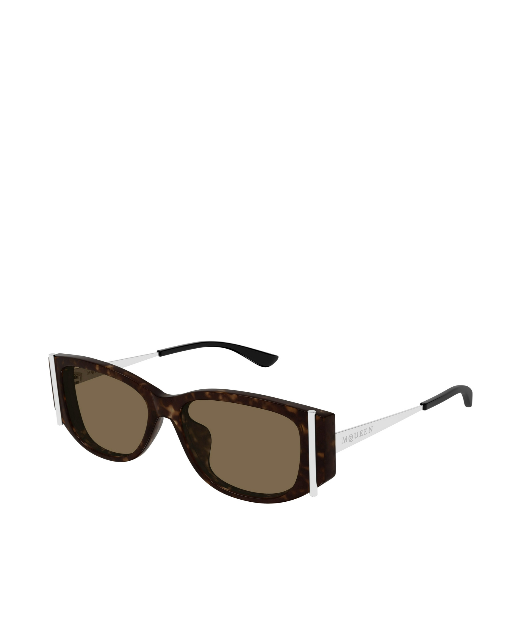 Alexander Mcqueen Geometric Sunglasses In Brown