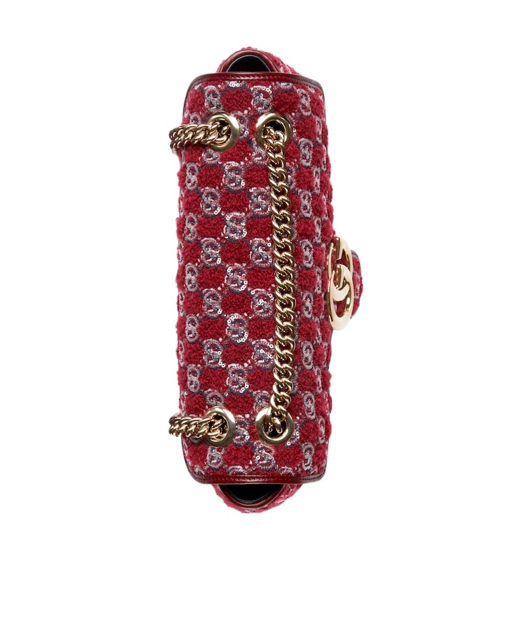 Gucci Small Gg Marmont Shoulder Bag In Red