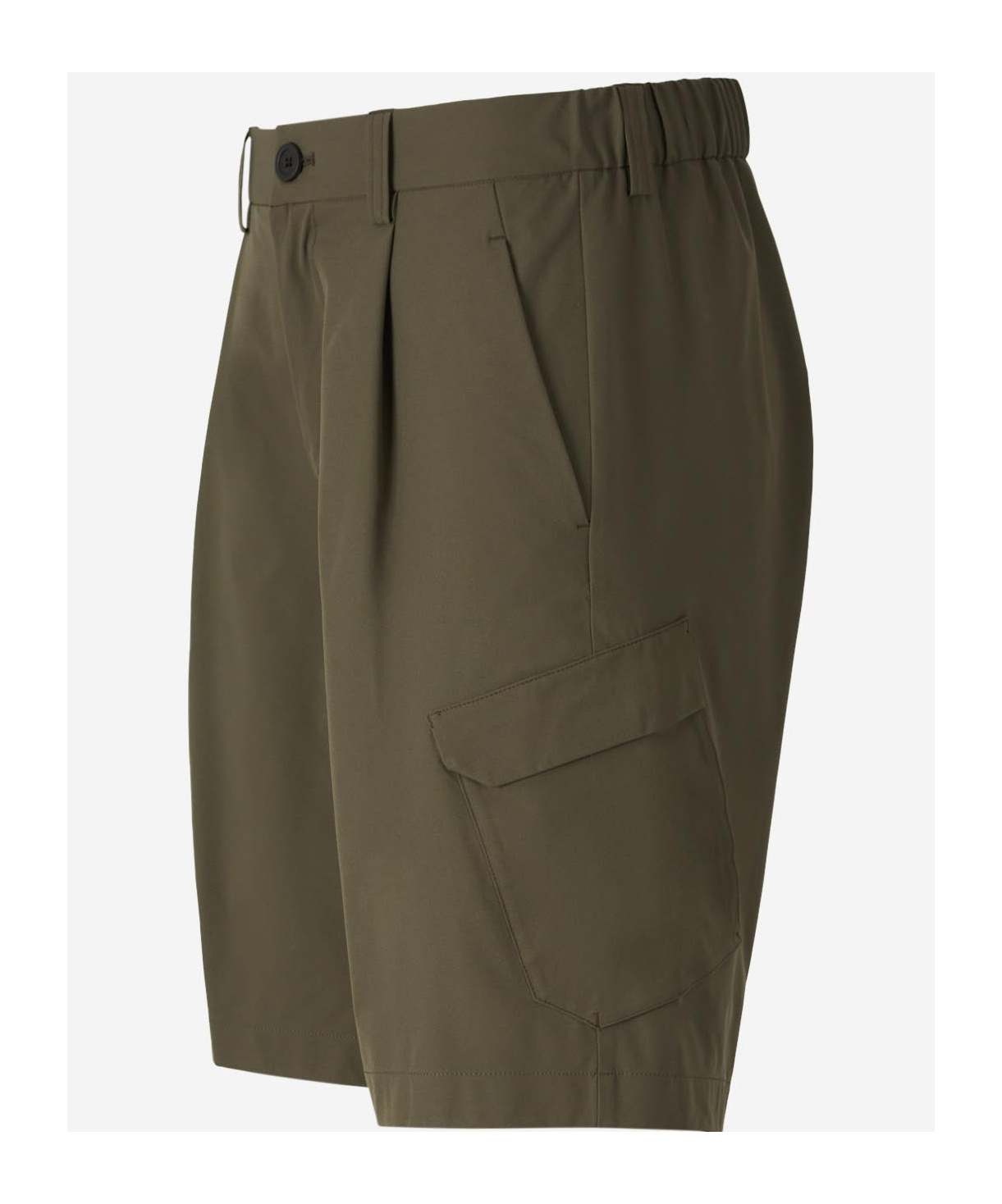 Herno Cargo Buttoned Trousers In Brown