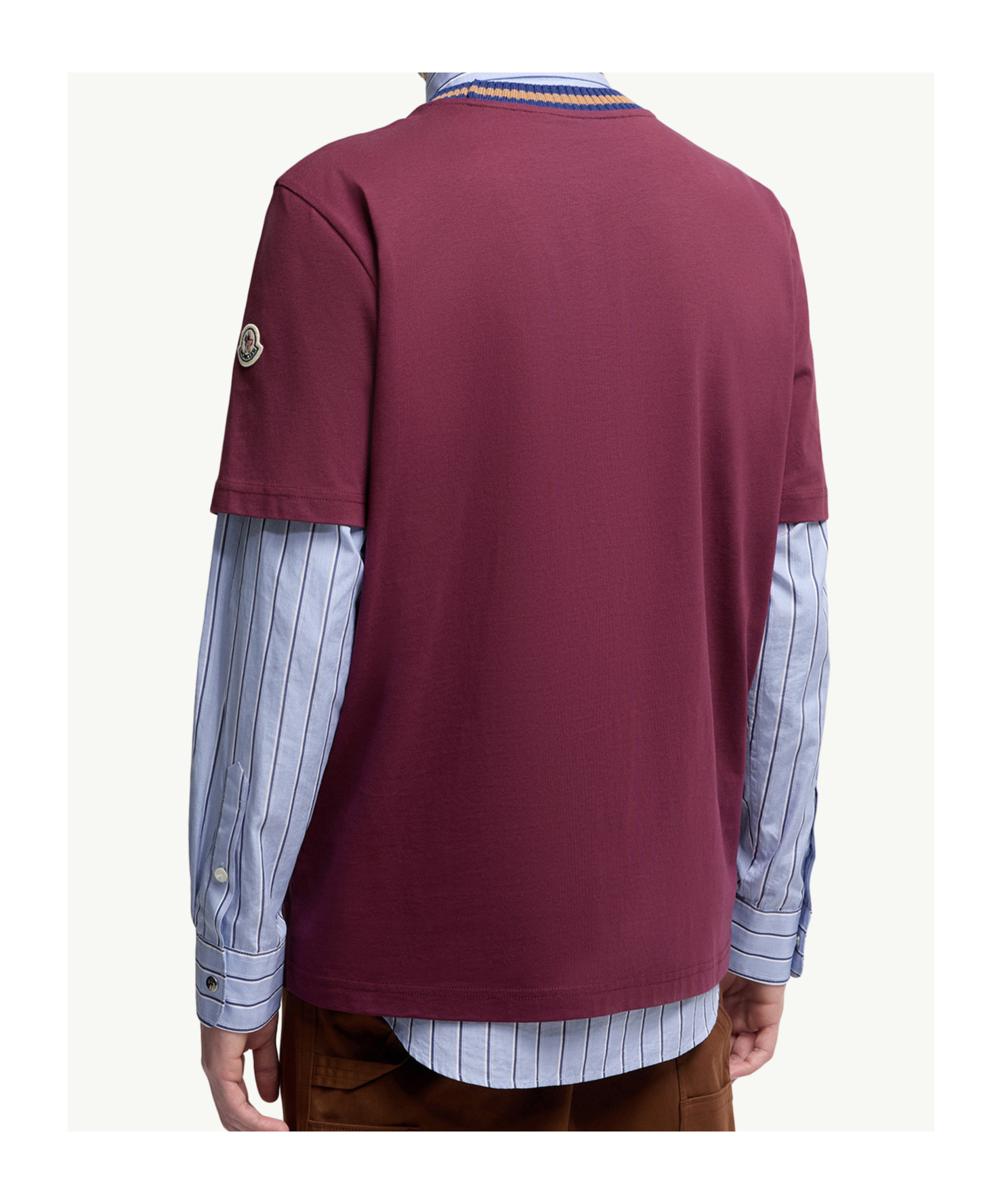 Moncler Logo Cotton Jersey T-shirt In Burgundy
