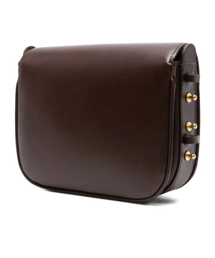 Soeur Womens Marron Fonce Bell Very Mini Patent-leather Cross Body Bag In Brown