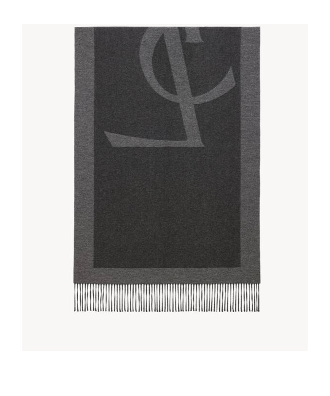 Saint Laurent Cassandre Jacquard Scarf In Black