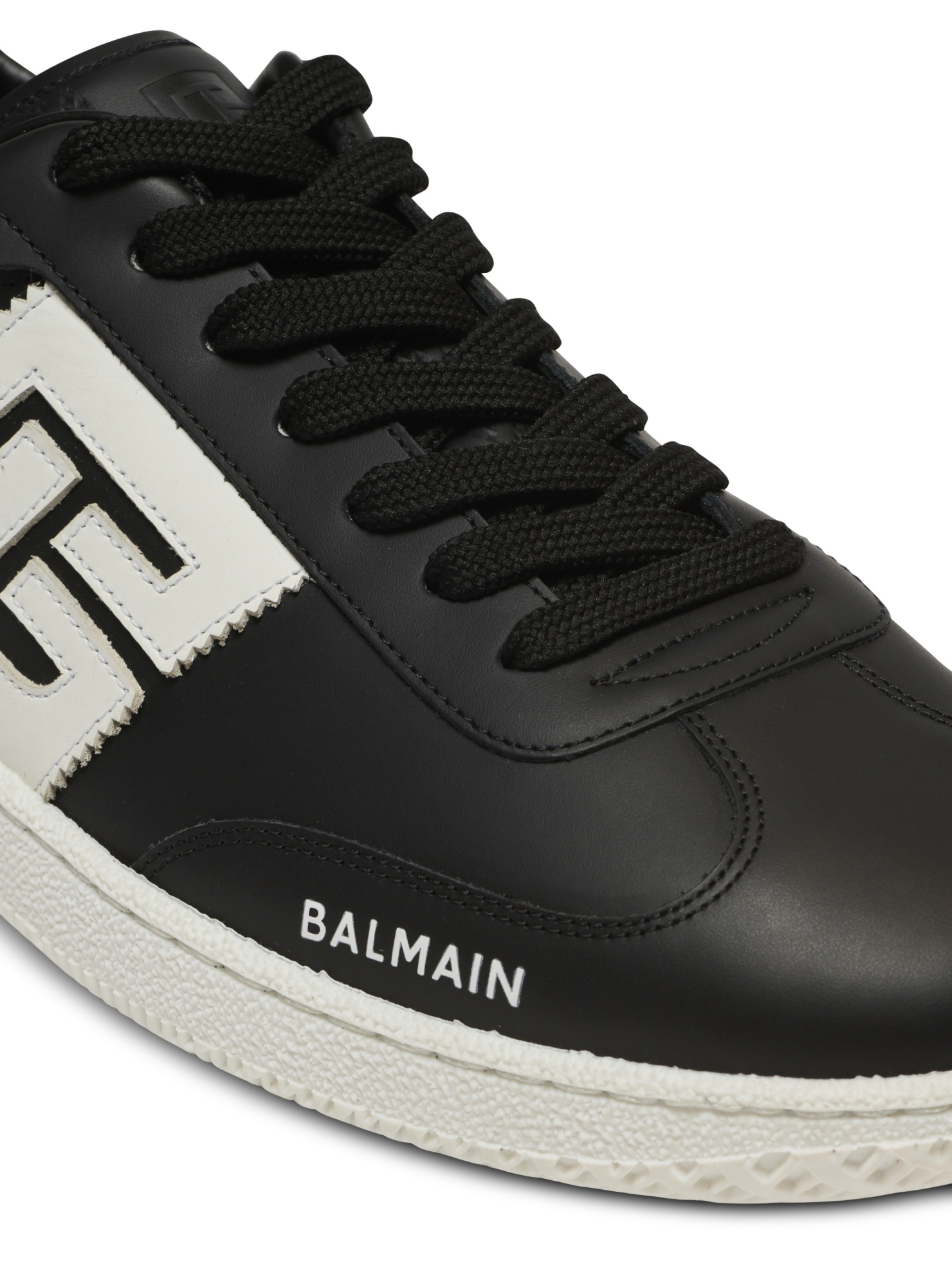 Balmain Swan Sneakers Smooth Leather Rubber Sole In Multi
