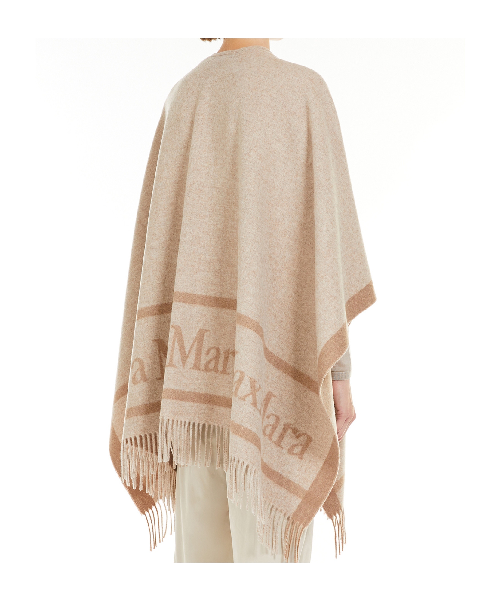 Max Mara Jacquard Wool Poncho
