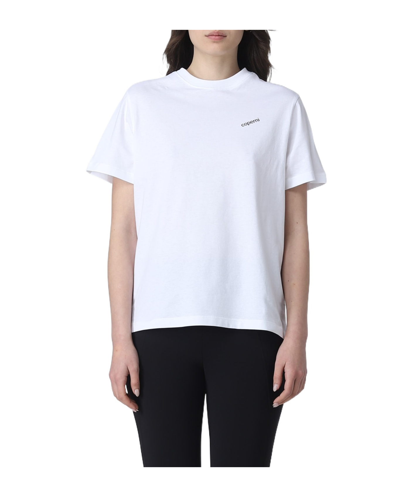 Coperni Short-sleeved Round Collar T-shirt In White