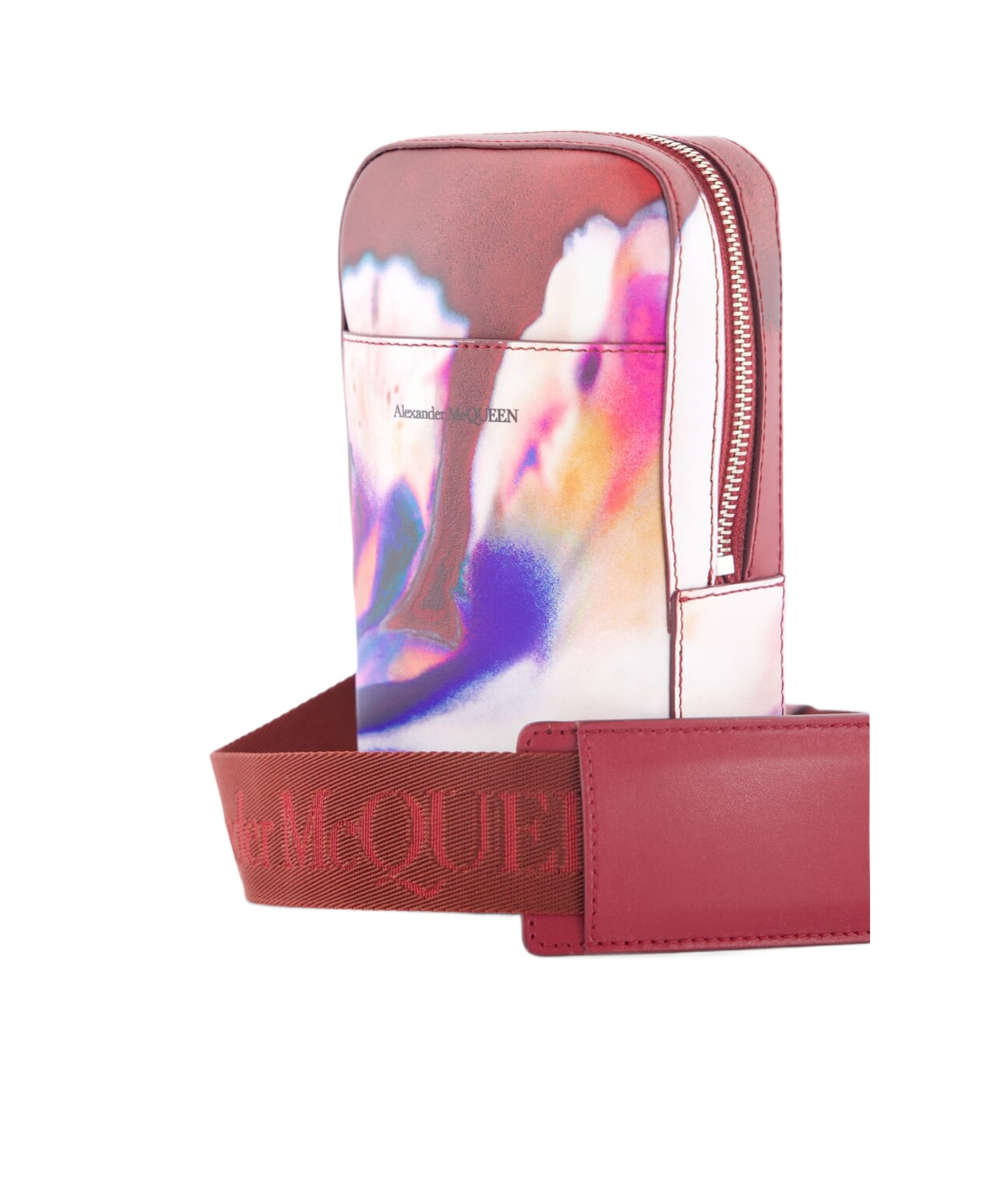 Alexander Mcqueen Floral-print Shoulder Bag In Red