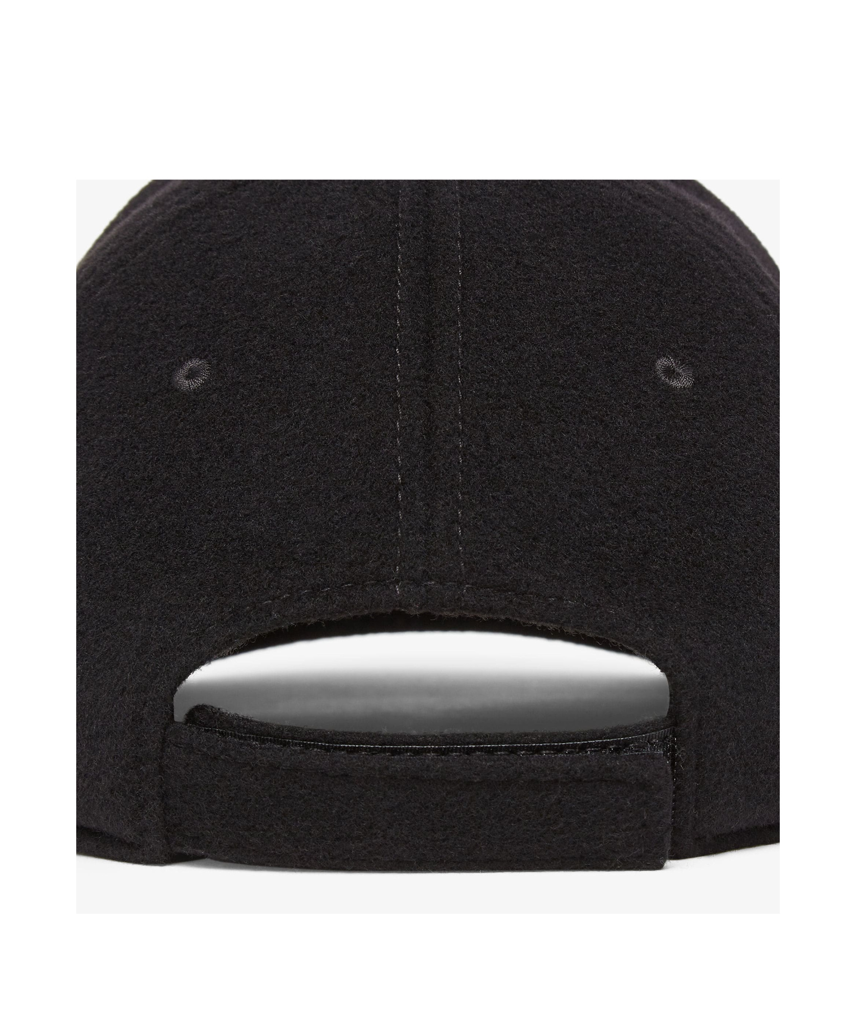 Fendi Men Wool Blend Baseball Hat With Logo Embroidery In Black