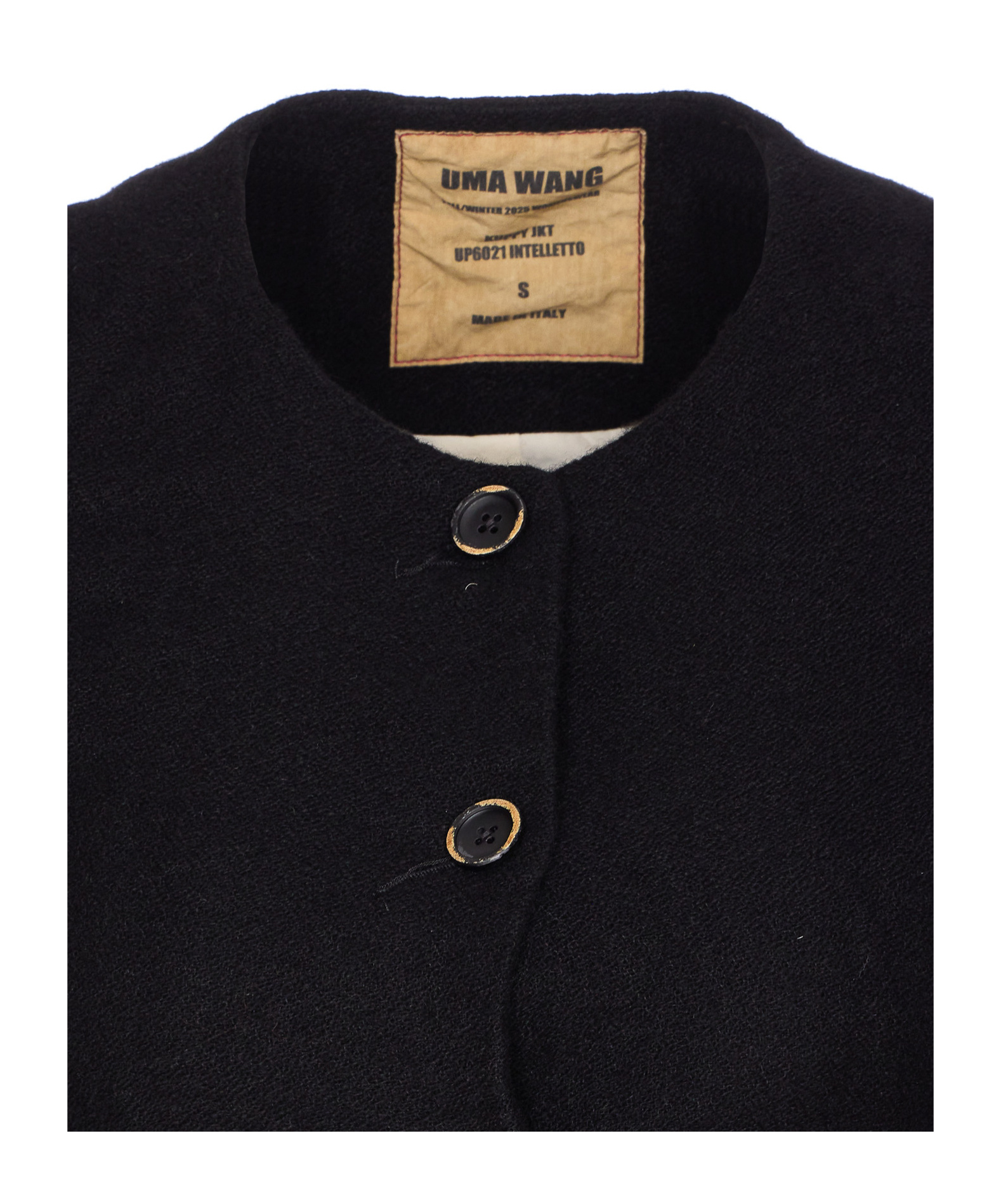 Uma Wang Distressed Frayed Hem Jacket With Front Pockets In Black