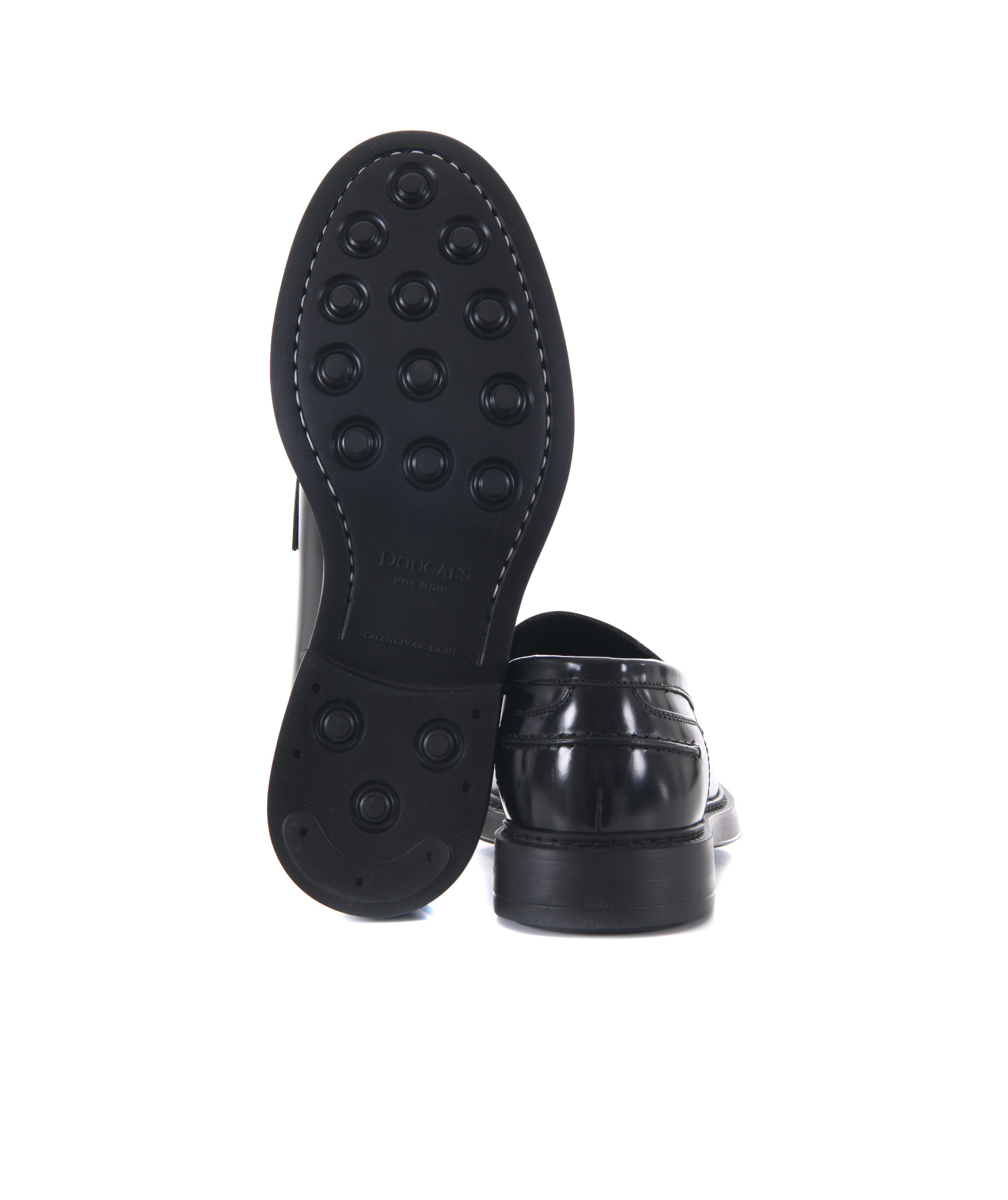 Doucal's Adler Black Slip-on Loafers In Smooth Leather Man In Black