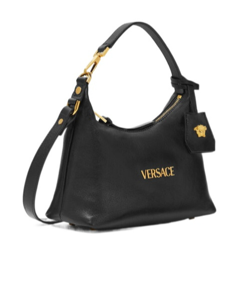 Versace Leather Mini Bag In Black