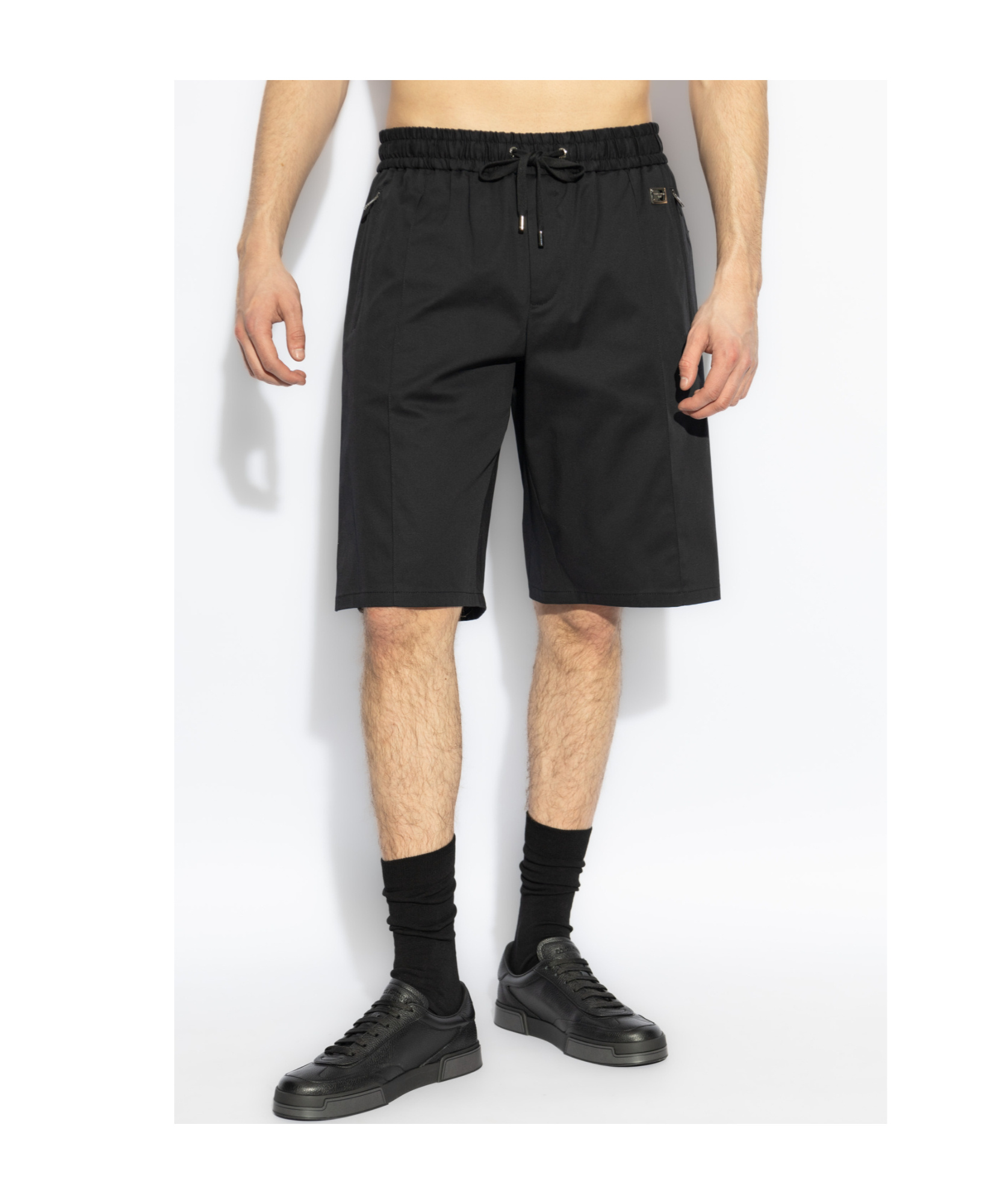 Dolce & Gabbana Elastic Waist Shorts In Black