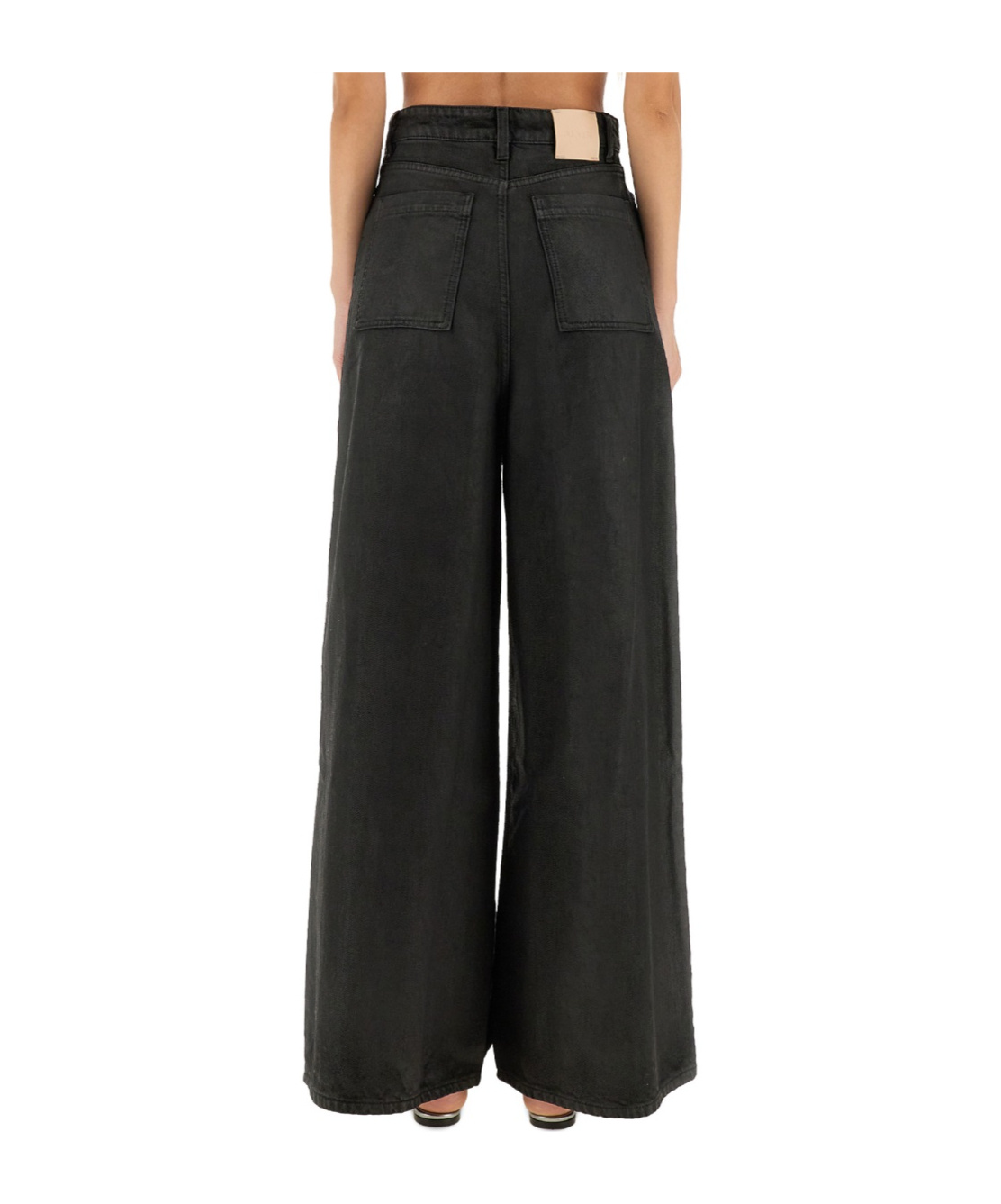 Alysi High-waisted Wide-leg Jeans In Black