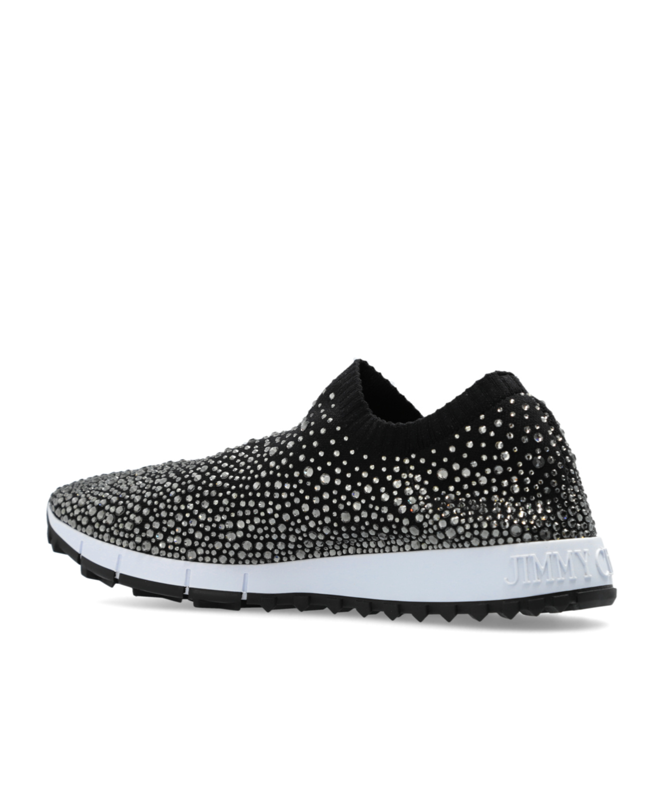Jimmy Choo Verona Crystal Embellished Slip-on Sneakers In Black