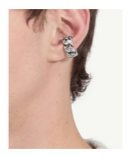 Mm6 Maison Margiela Chain-link Ear Cuff In Gray