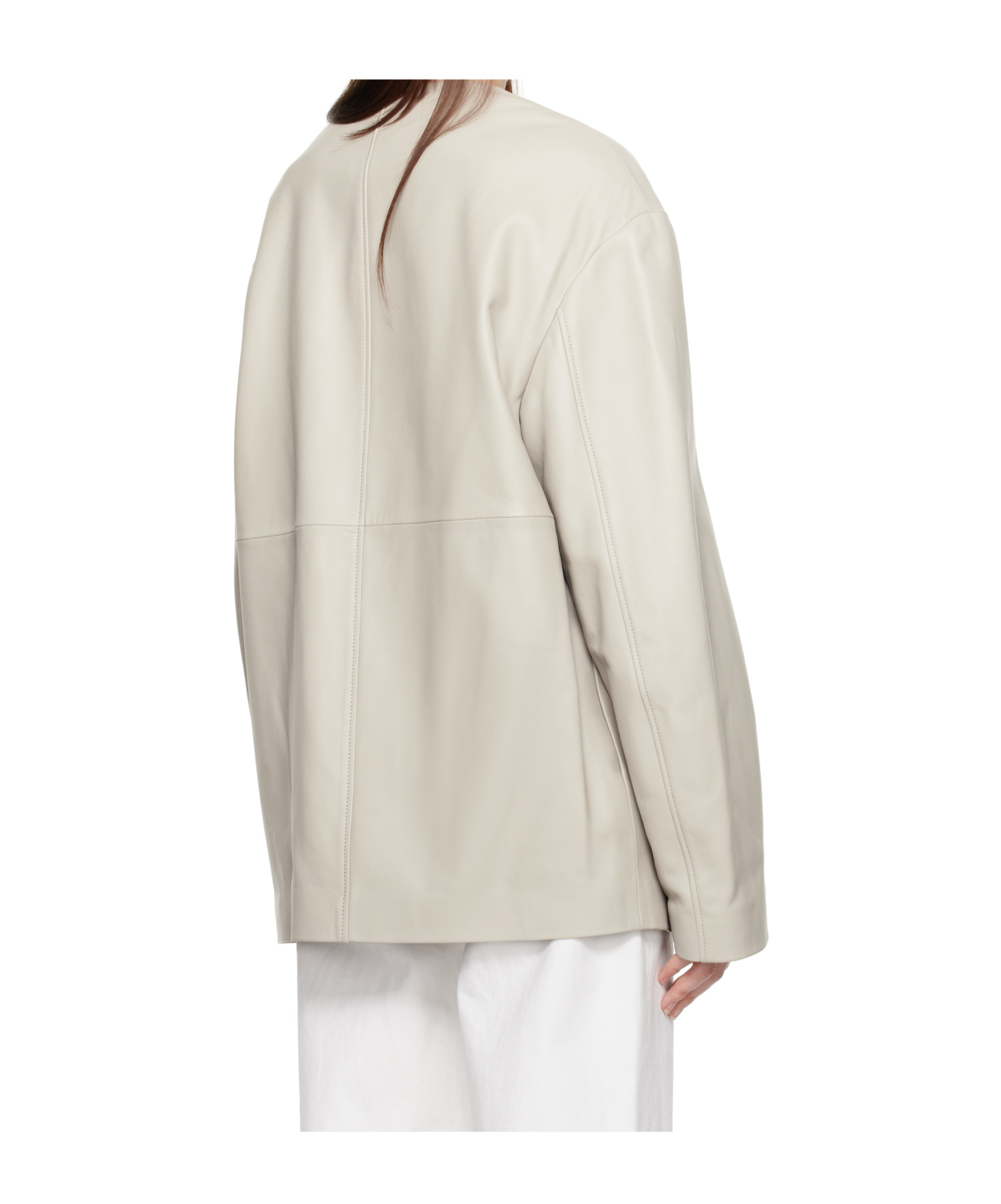 Loulou De Saison Atalia Leather Jacket In Neutral