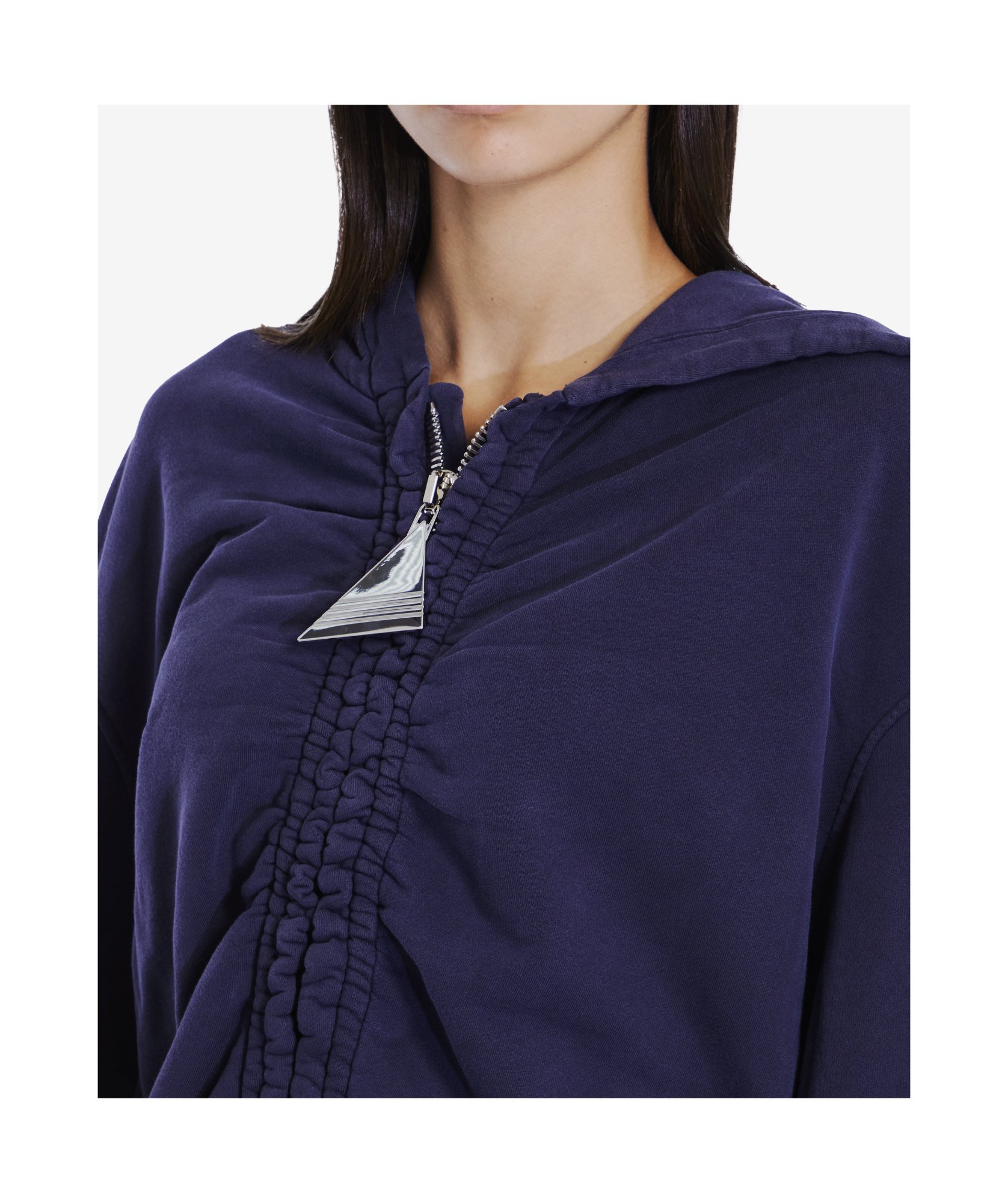 Attico Long-sleeved Hooded Hoodie In Black