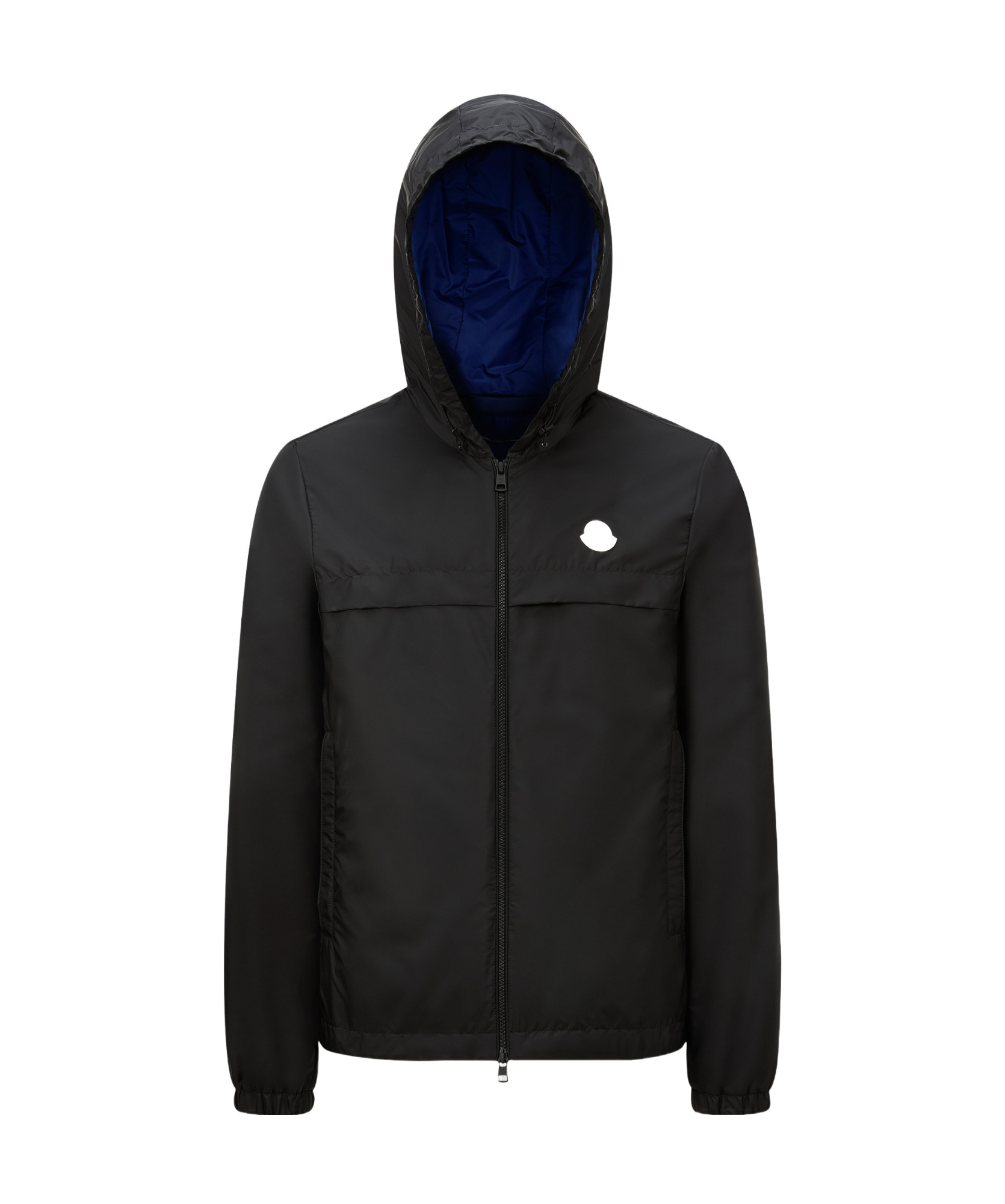MONCLER MONCLER RIFEO LOGO PATCH ZIP-UP JACKET