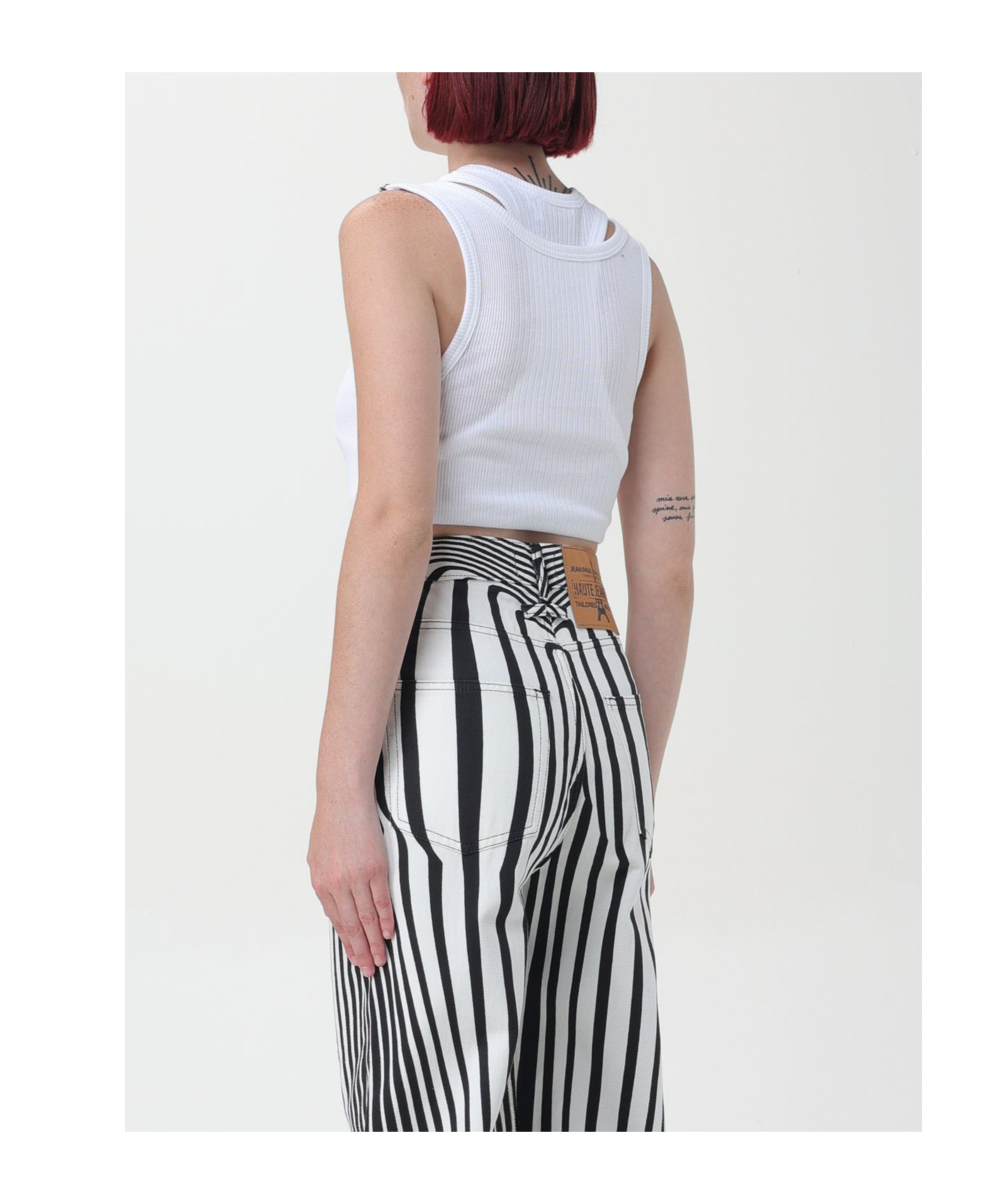 JEAN PAUL GAULTIER ASYMMETRIC COTTON CROP TOP