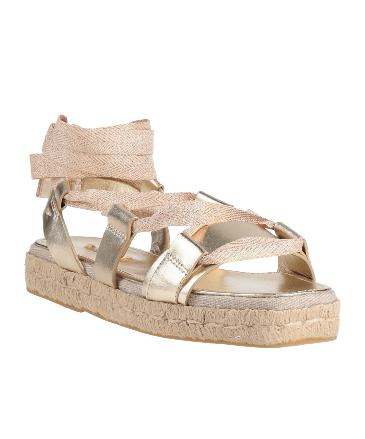 Max Mara Metallic Leather Sandals In Gold