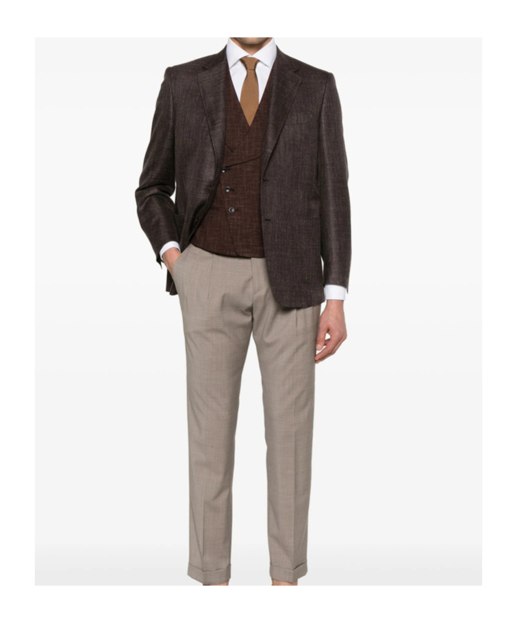Shop Canali Marl-knit Blazer In Black
