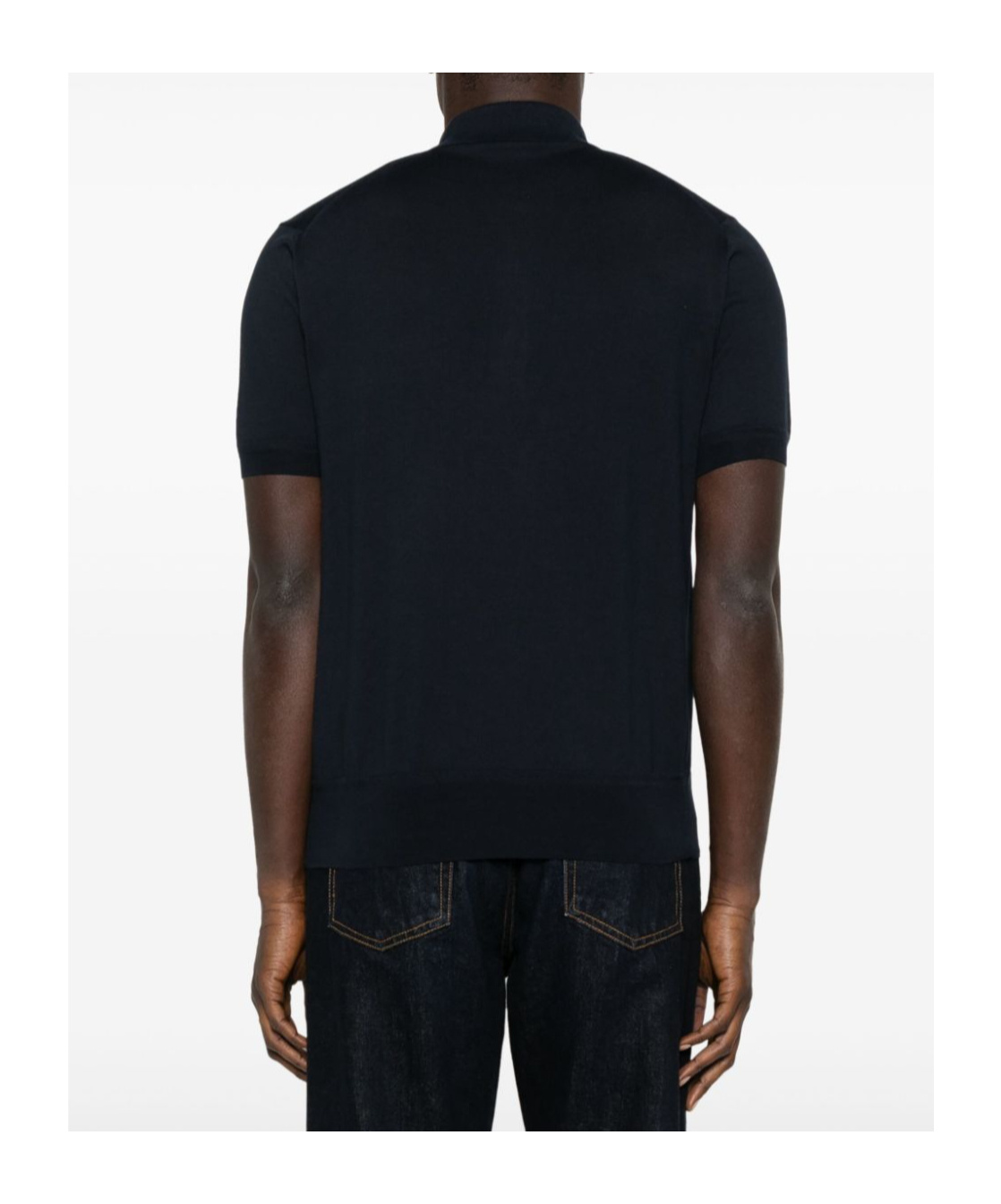 Tom Ford Midnight Cotton Blend Polo In Black