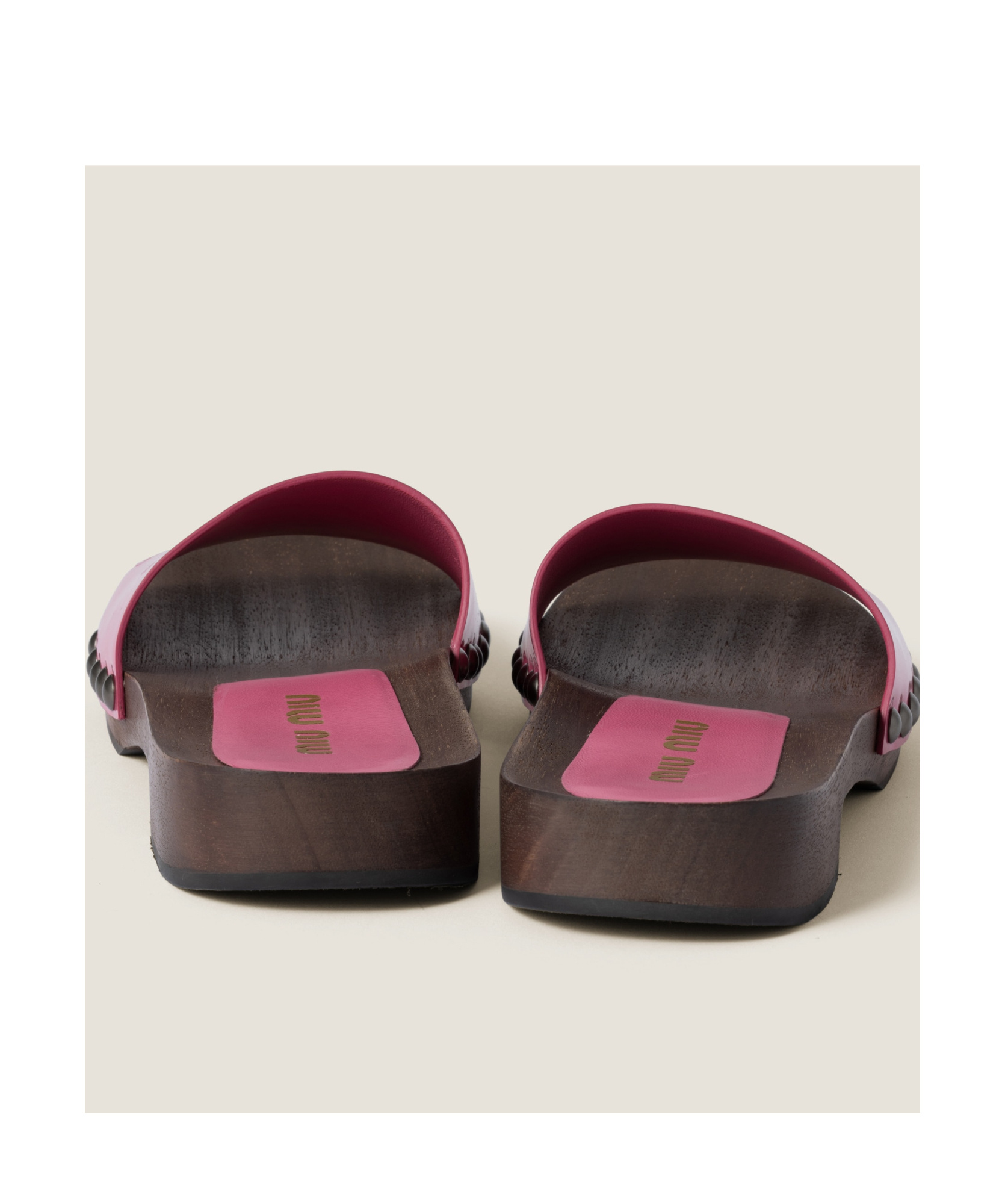 Shop Miu Miu Patent Leather Clogs In Begonia Pink