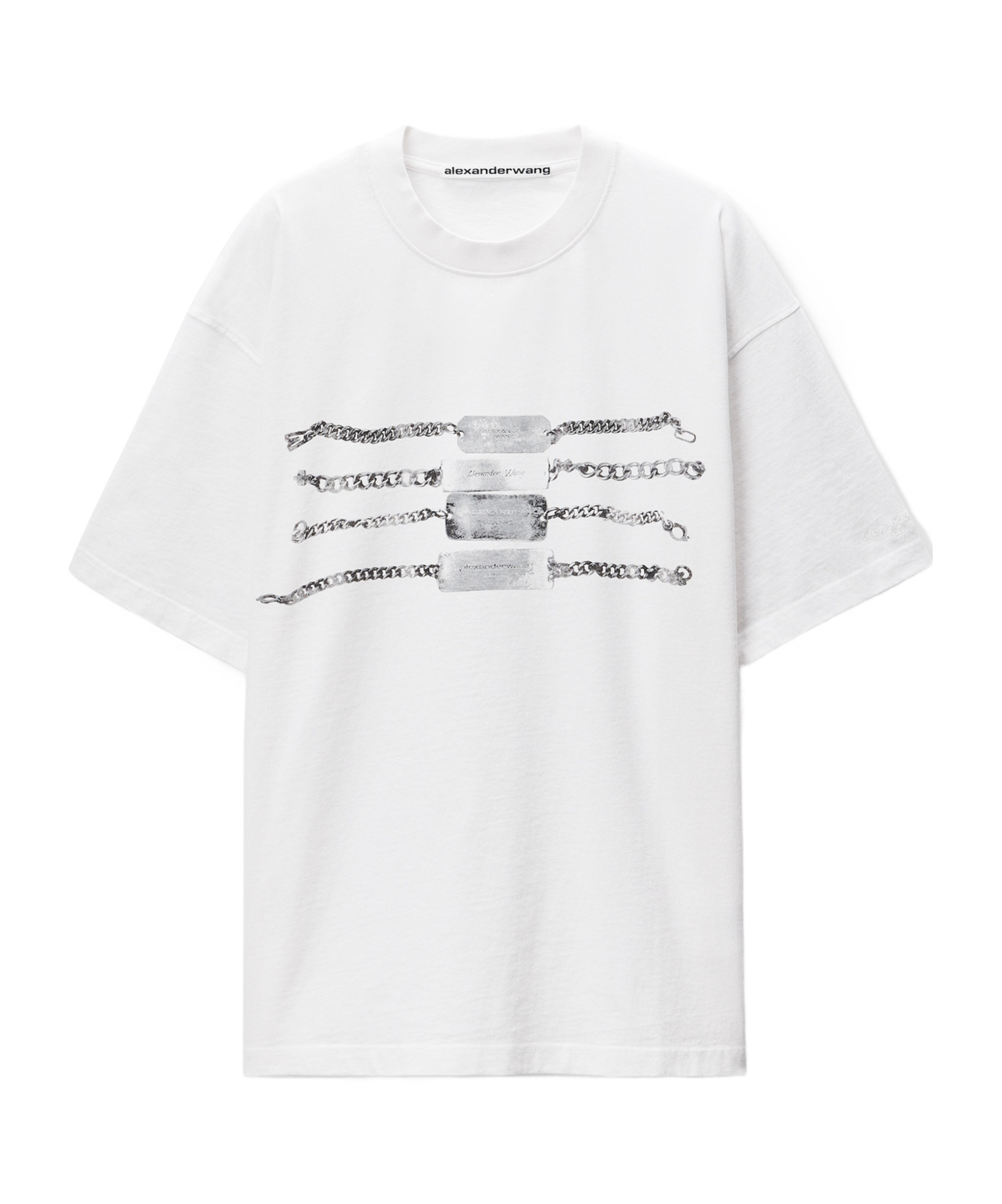 Alexander Wang Chain Pattern Short-sleeved T-shirt In White
