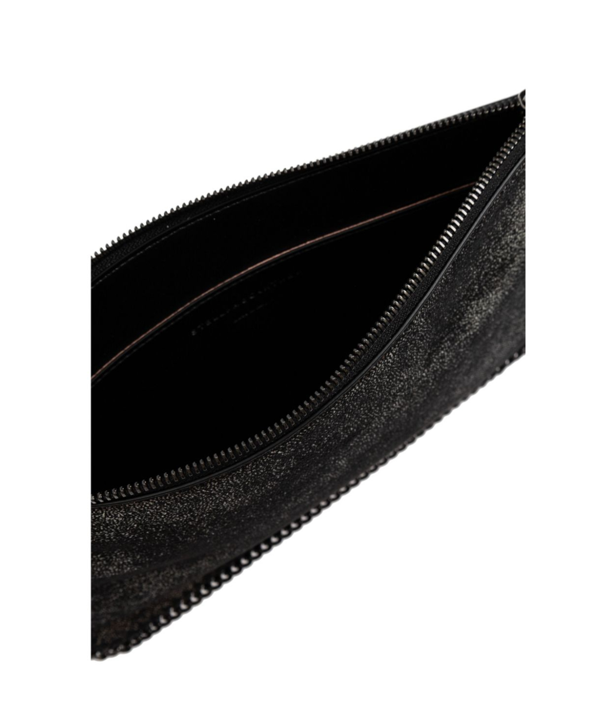 Stella Mccartney Glitter Chain Clutch Bag In Black