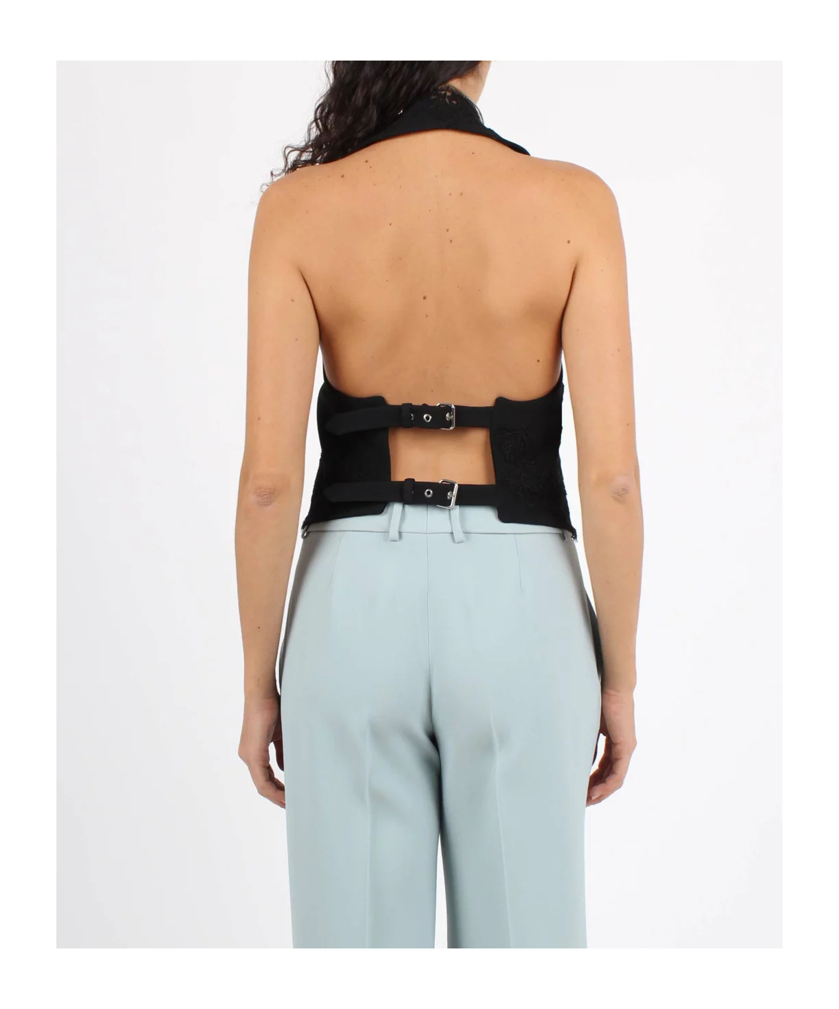 Ermanno Scervino Laced Open Back Vest In Black