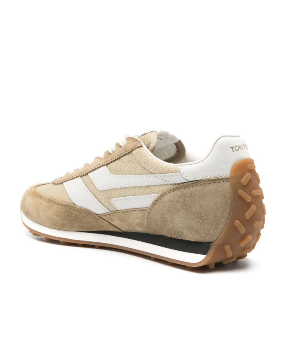 Tom Ford Round Toe Low-top Sneakers In Nude