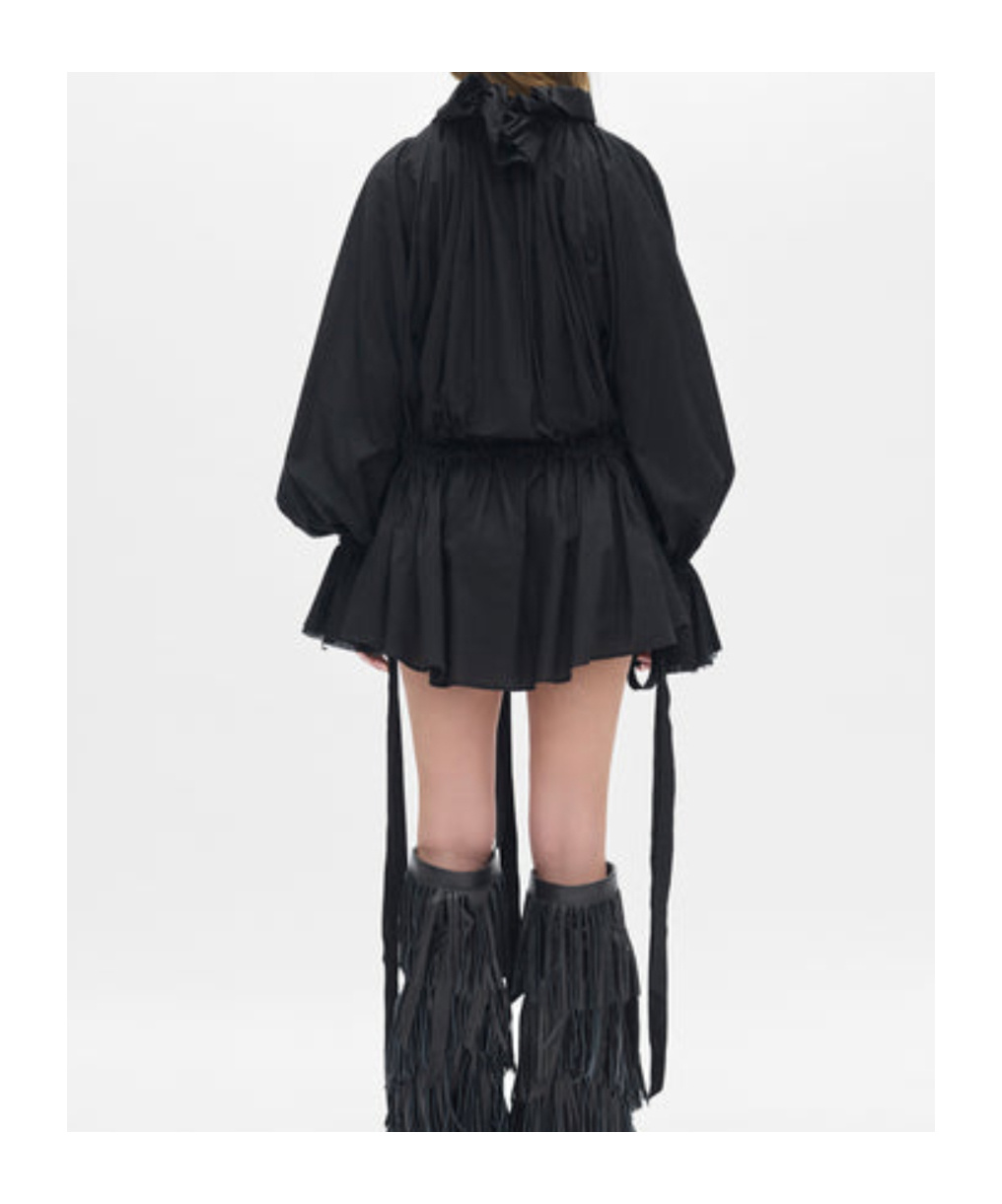 Ann Demeulemeester Bregje Ruffled Mini Dress In Black