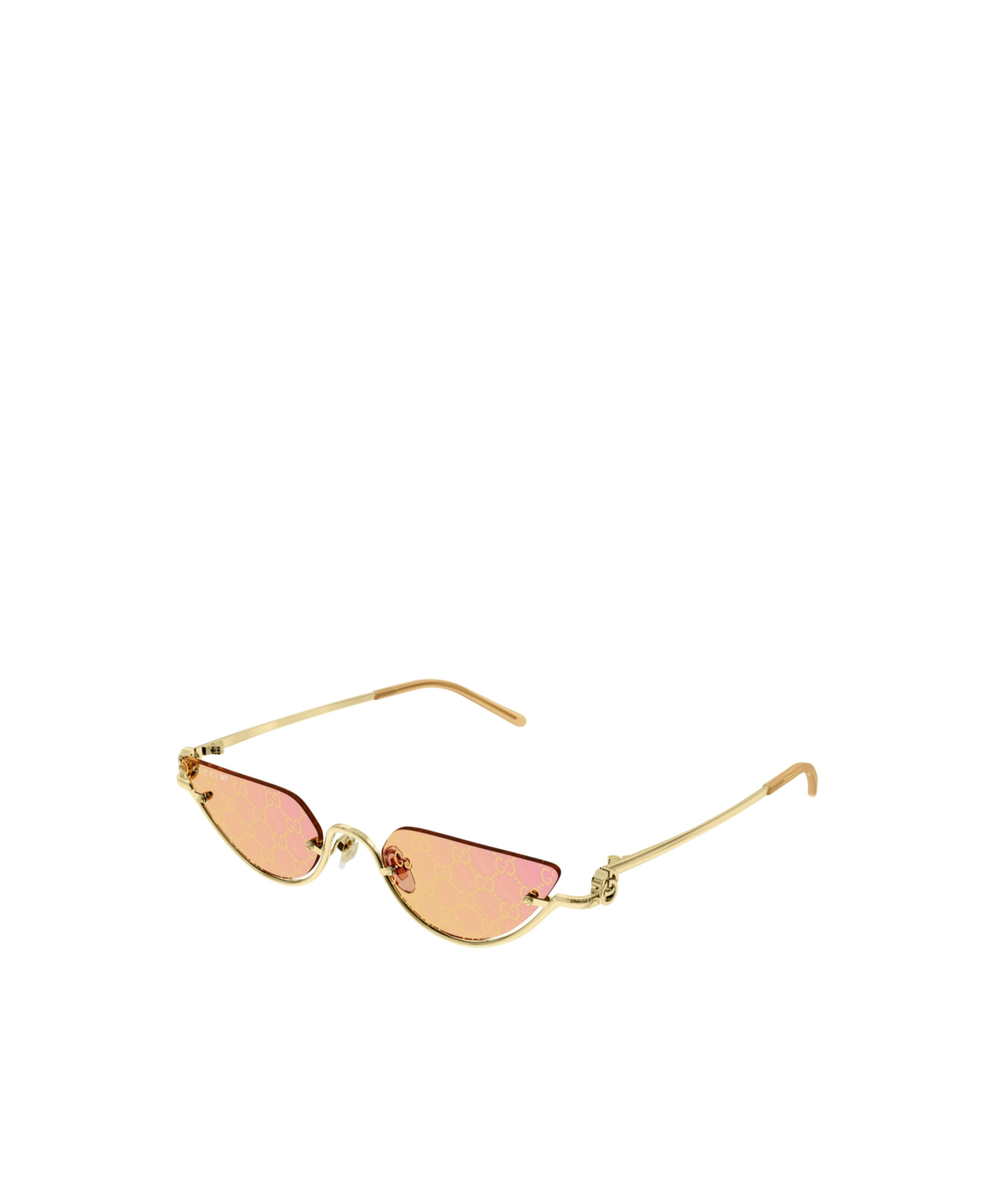Gucci Gg1603s Linea Gg Logo 004 Gold Yellow Sunglasses In Nude