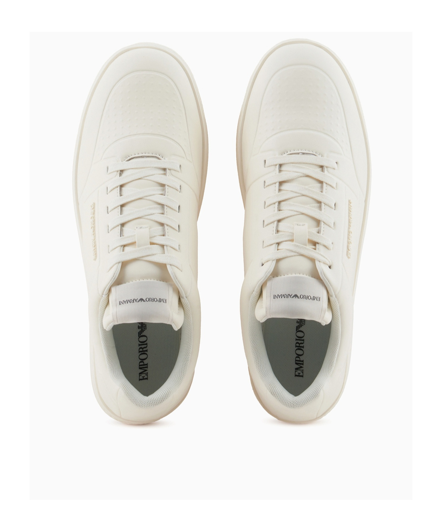 Emporio Armani Round Head Low-cut Casual Shoes In White