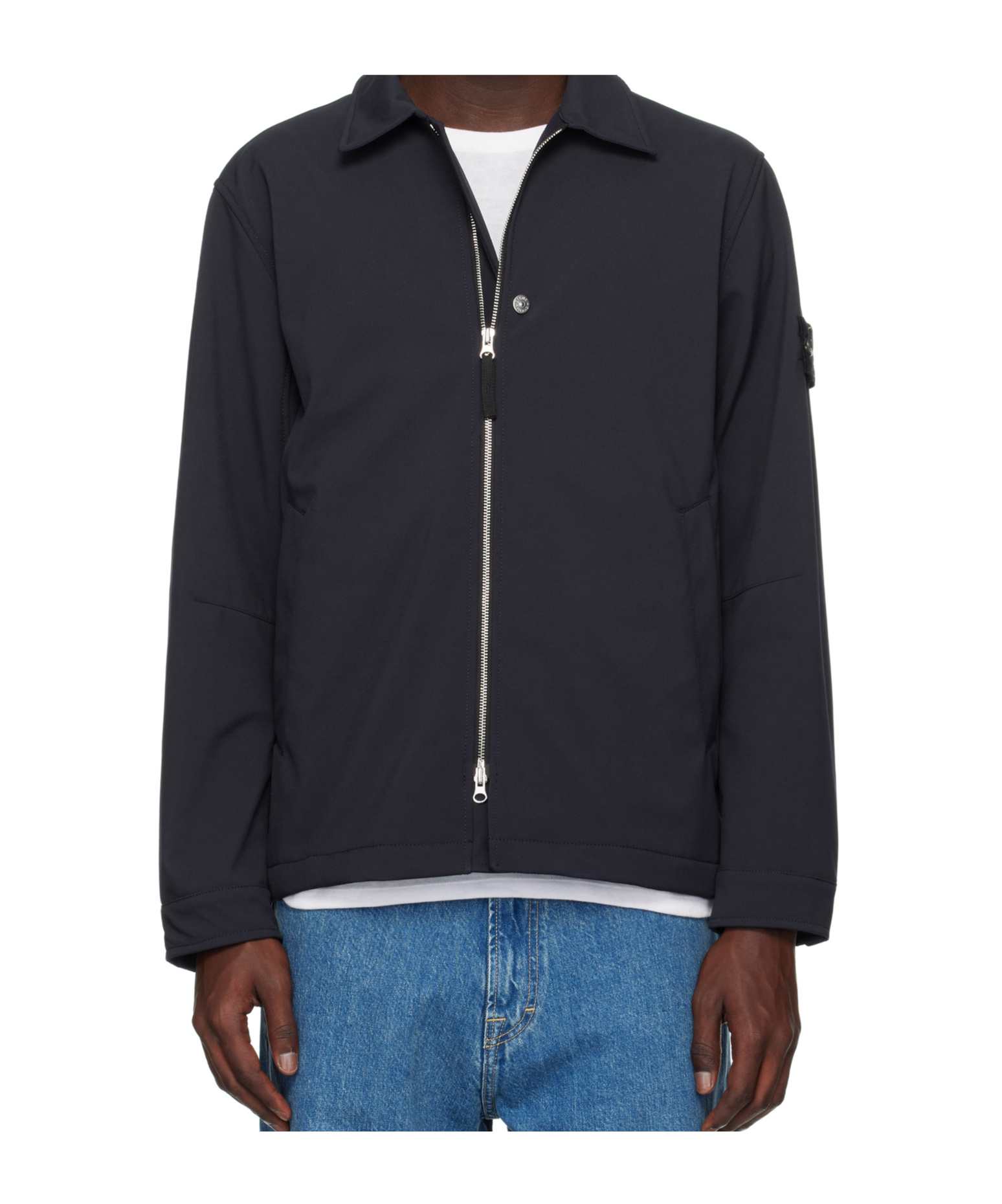 Stone Island Navy Q100003 Soft Shell Jacket In Blue