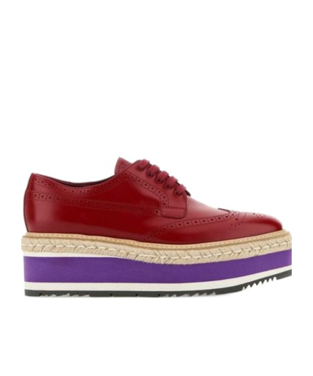 Prada Spazzolato Re-edition Platform Wingtip Loafers